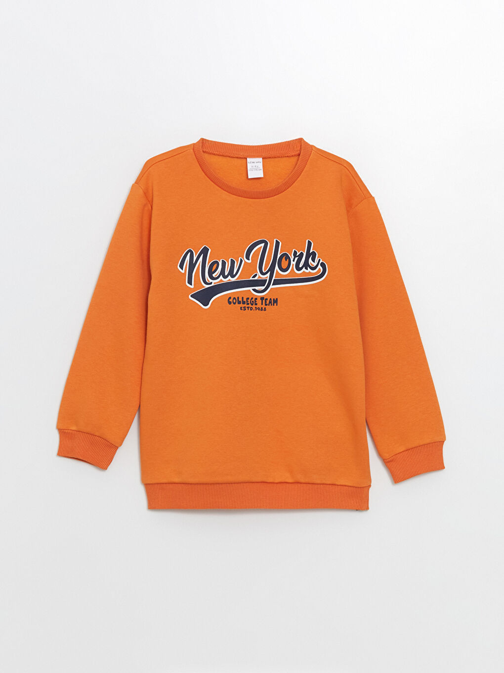 LCW baby Turuncu Bisiklet Yaka Erkek Bebek Sweatshirt