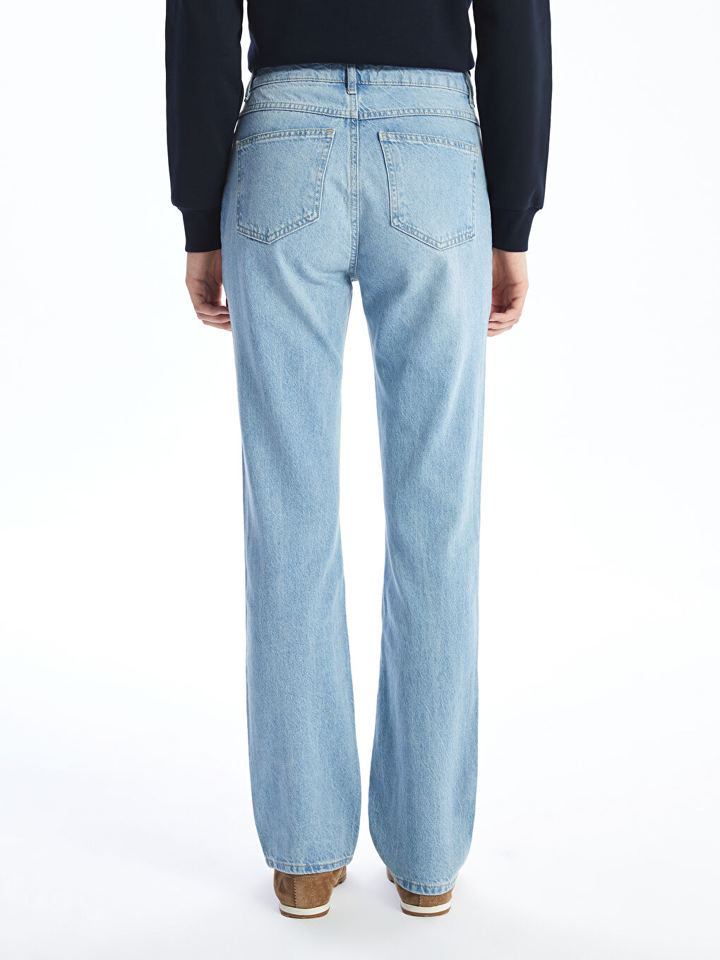 LCW Modest Orta İndigo Rodeo Straight Fit Kadın Jean Pantolon - 3