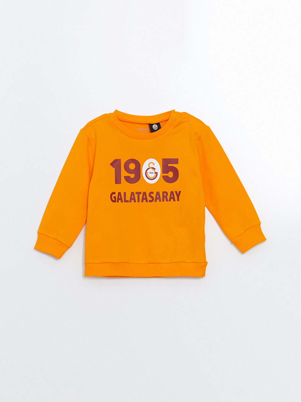 LCW baby Canlı Turuncu Bisiklet Yaka Galatasaray Baskılı Erkek Bebek Sweatshirt ve Eşofman Alt 2'li Takım - 1