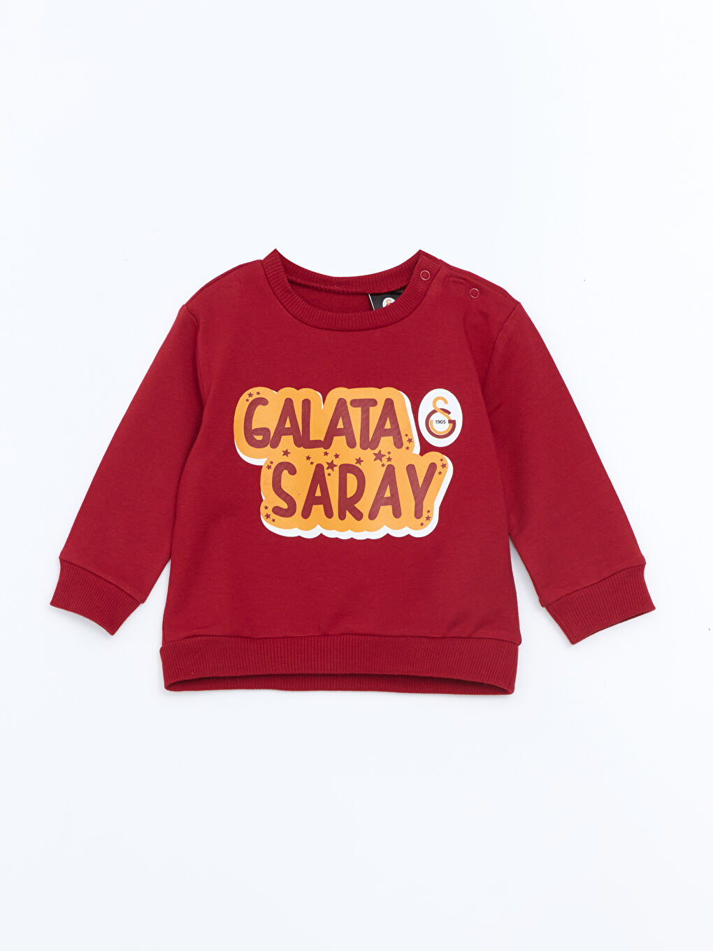 LCW baby Kırmızı Bisiklet Yaka Galatasaray Baskılı Erkek Bebek Sweatshirt ve Eşofman Alt 2'li Takım - 1