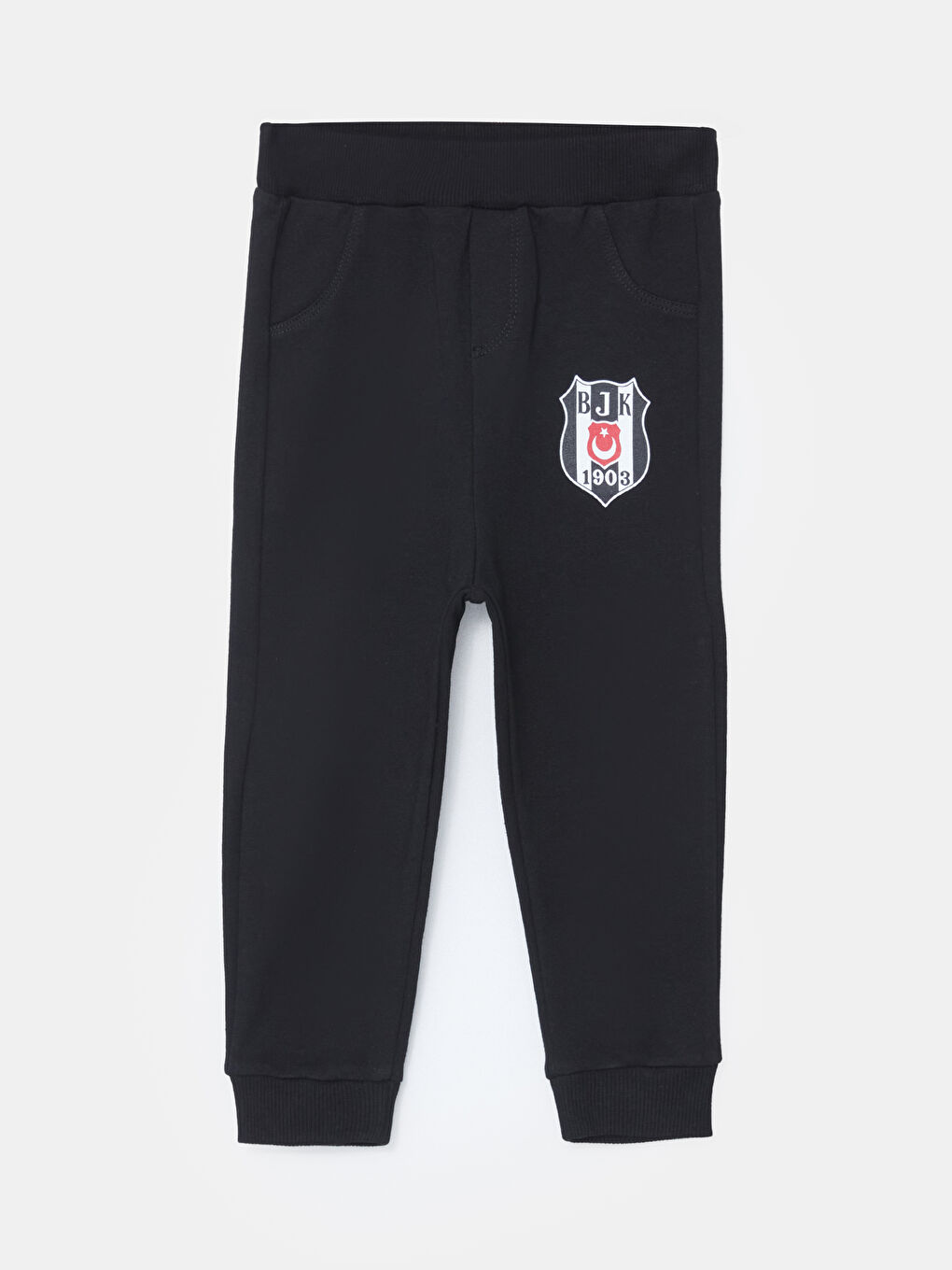 LCW baby Kar Beyazı Melanj Bisiklet Yaka Beşiktaş Baskılı Erkek Bebek Sweatshirt ve Eşofman Alt 2'li Takım - 2