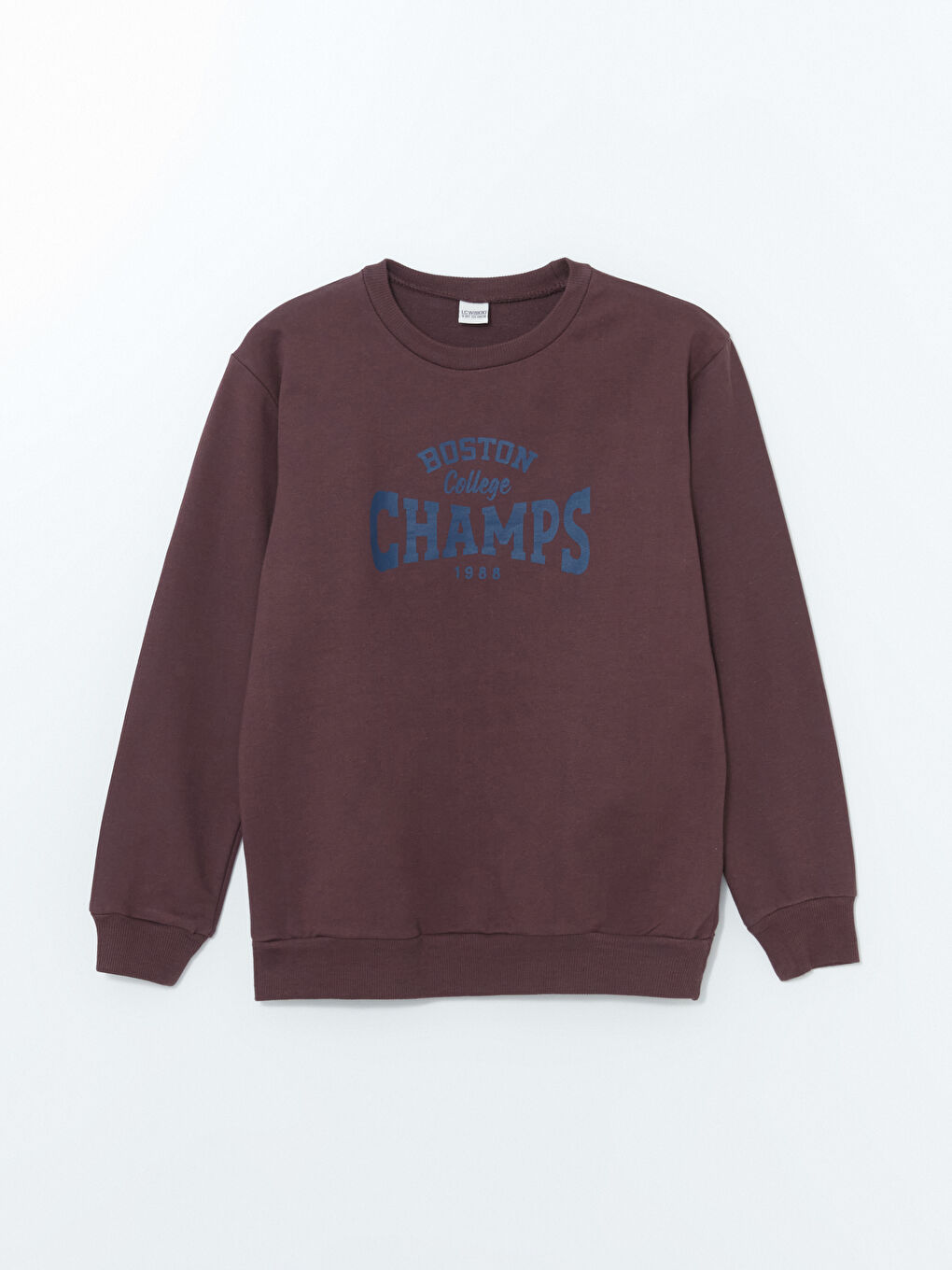 LCW Kids Bordo Bisiklet Yaka Erkek Çocuk Sweatshirt