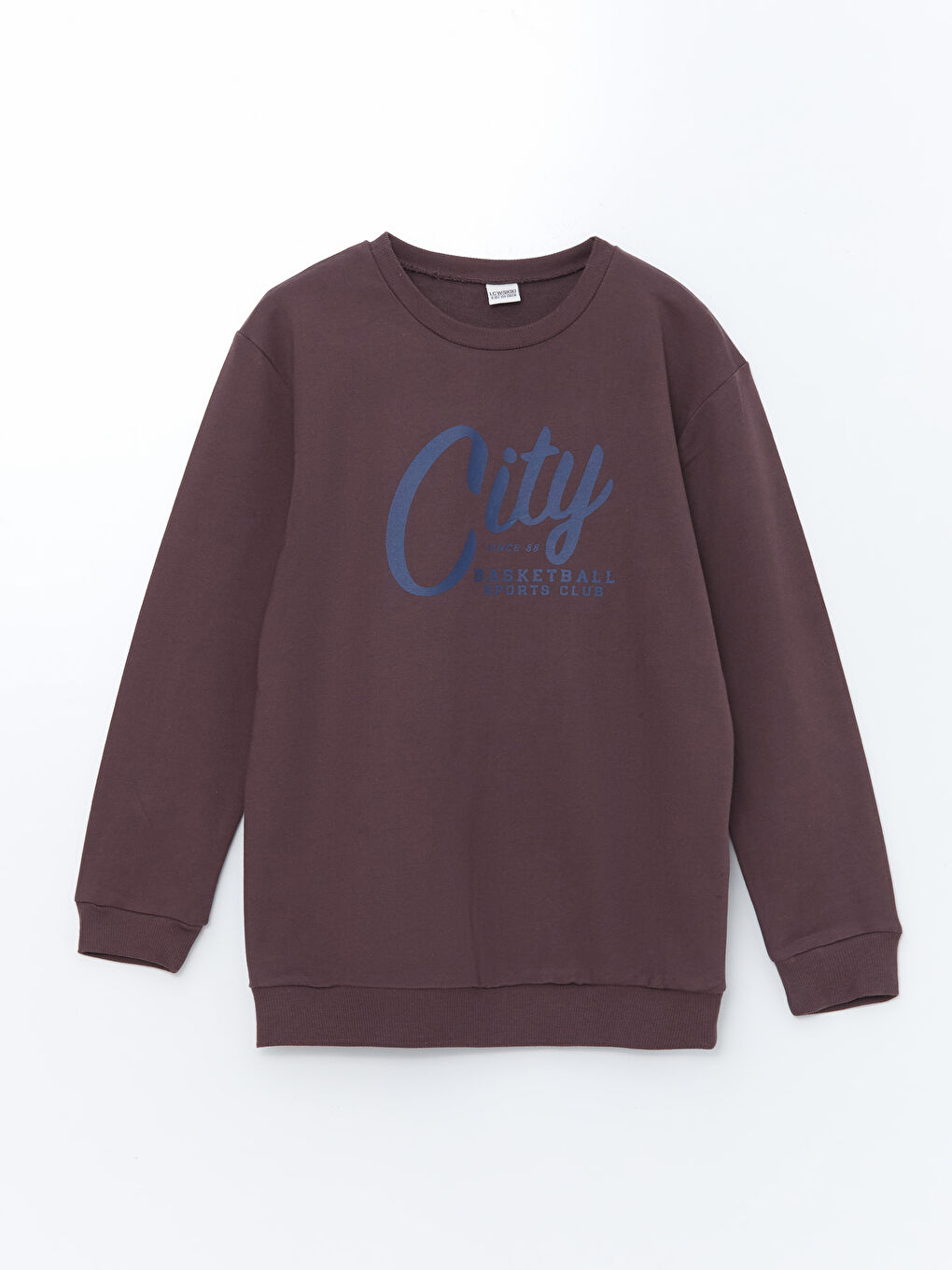 LCW Kids Bordo Bisiklet Yaka Erkek Çocuk Sweatshirt