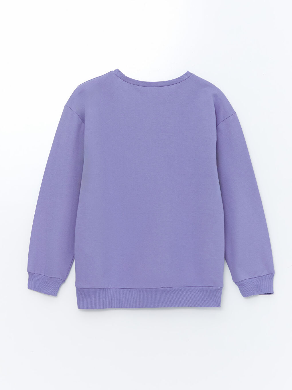 LCW Kids Mat Lila Bisiklet Yaka Kız Çocuk Sweatshirt - 1