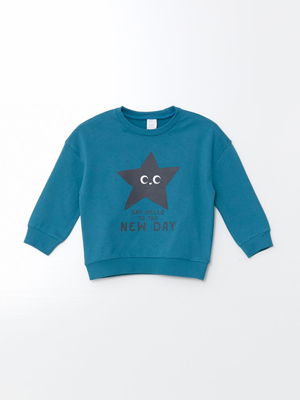 LCW ECO Açık Bej Baskılı Uzun Kollu Erkek Bebek Sweatshirt 2'li - 1