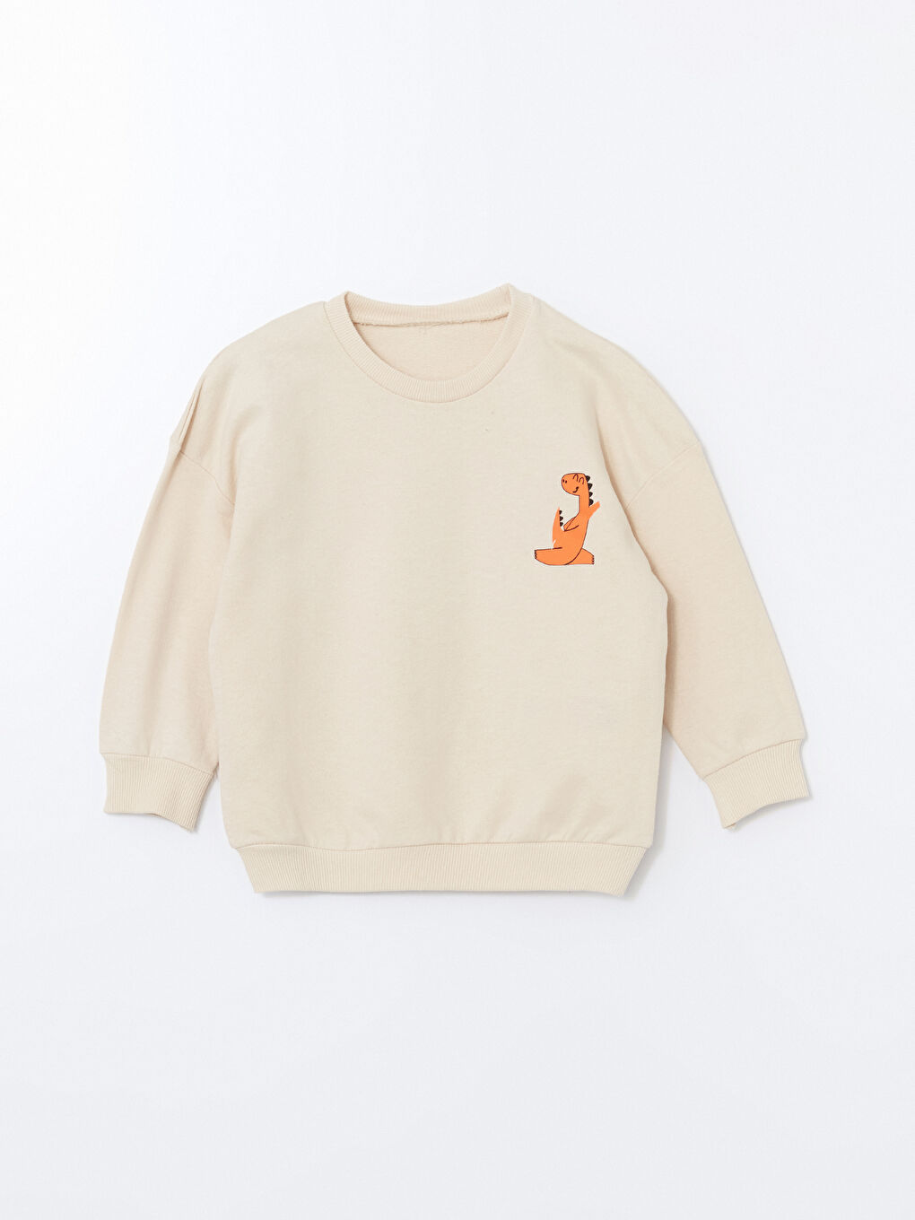 LCW ECO Bej Bisiklet Yaka Baskılı Erkek Bebek Sweatshirt 2'li - 4