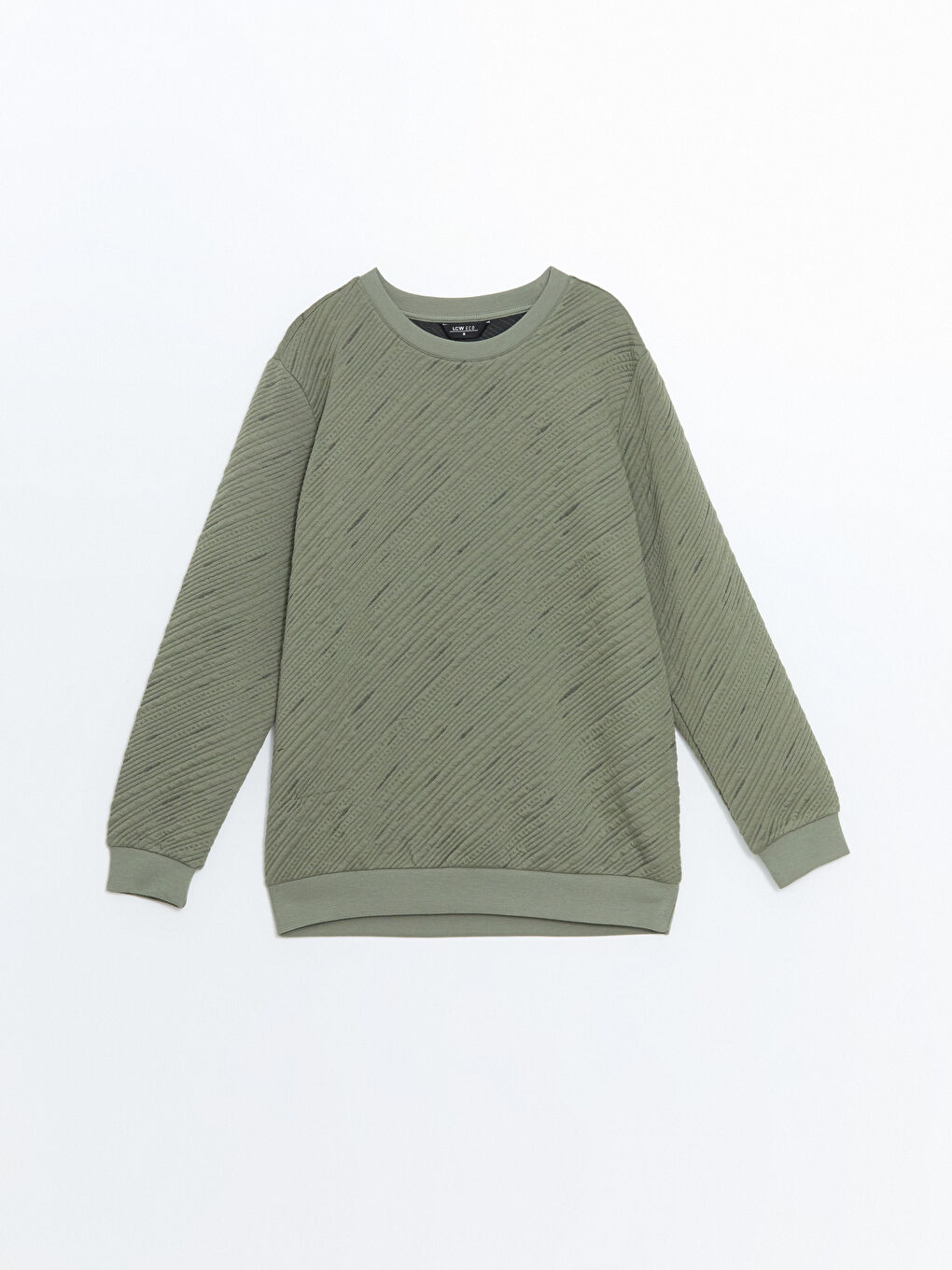 LCW ECO Haki Bisiklet Yaka Uzun Kollu Erkek Sweatshirt - 4