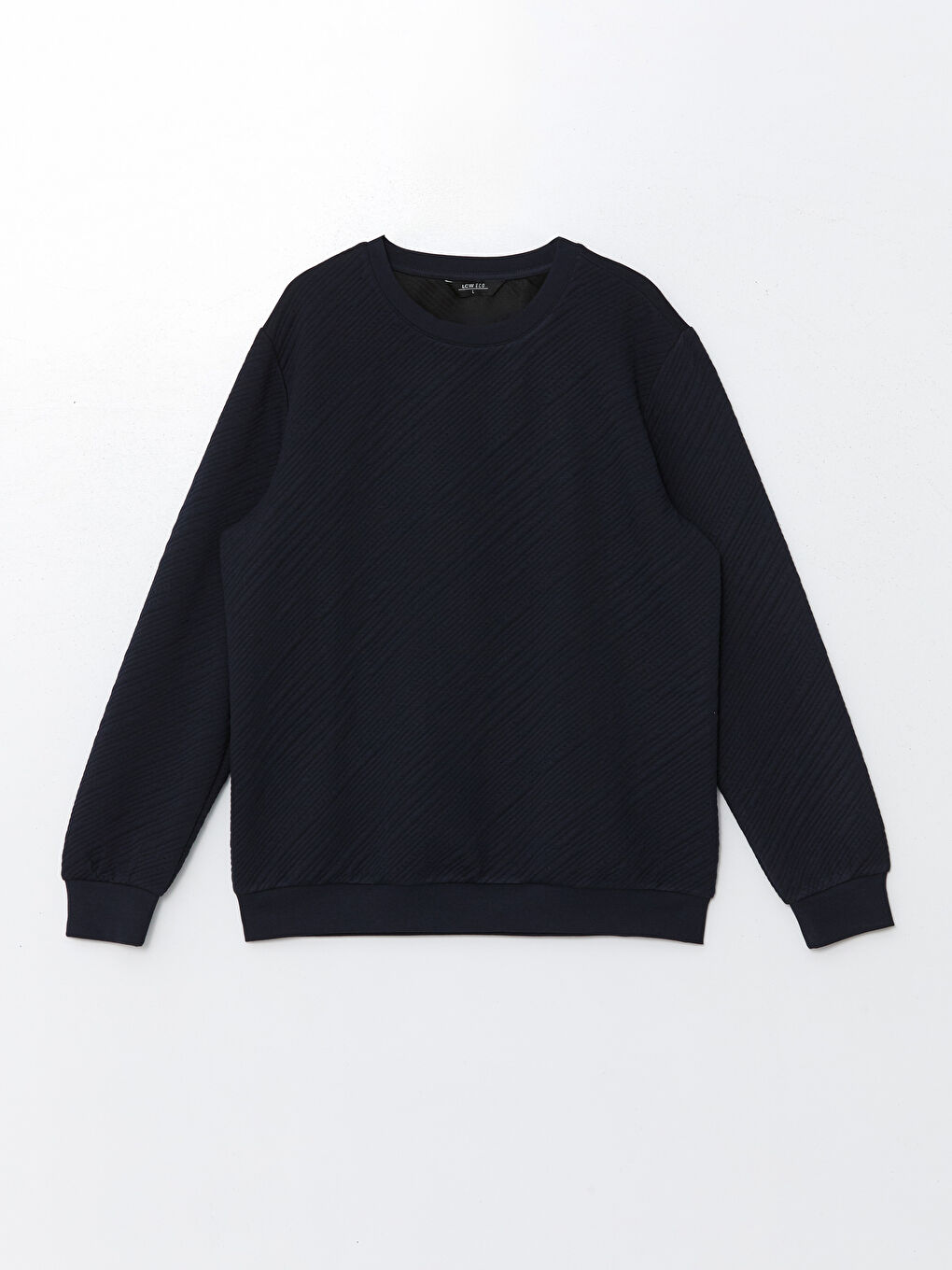 LCW ECO Lacivert Bisiklet Yaka Uzun Kollu Erkek Sweatshirt - 4