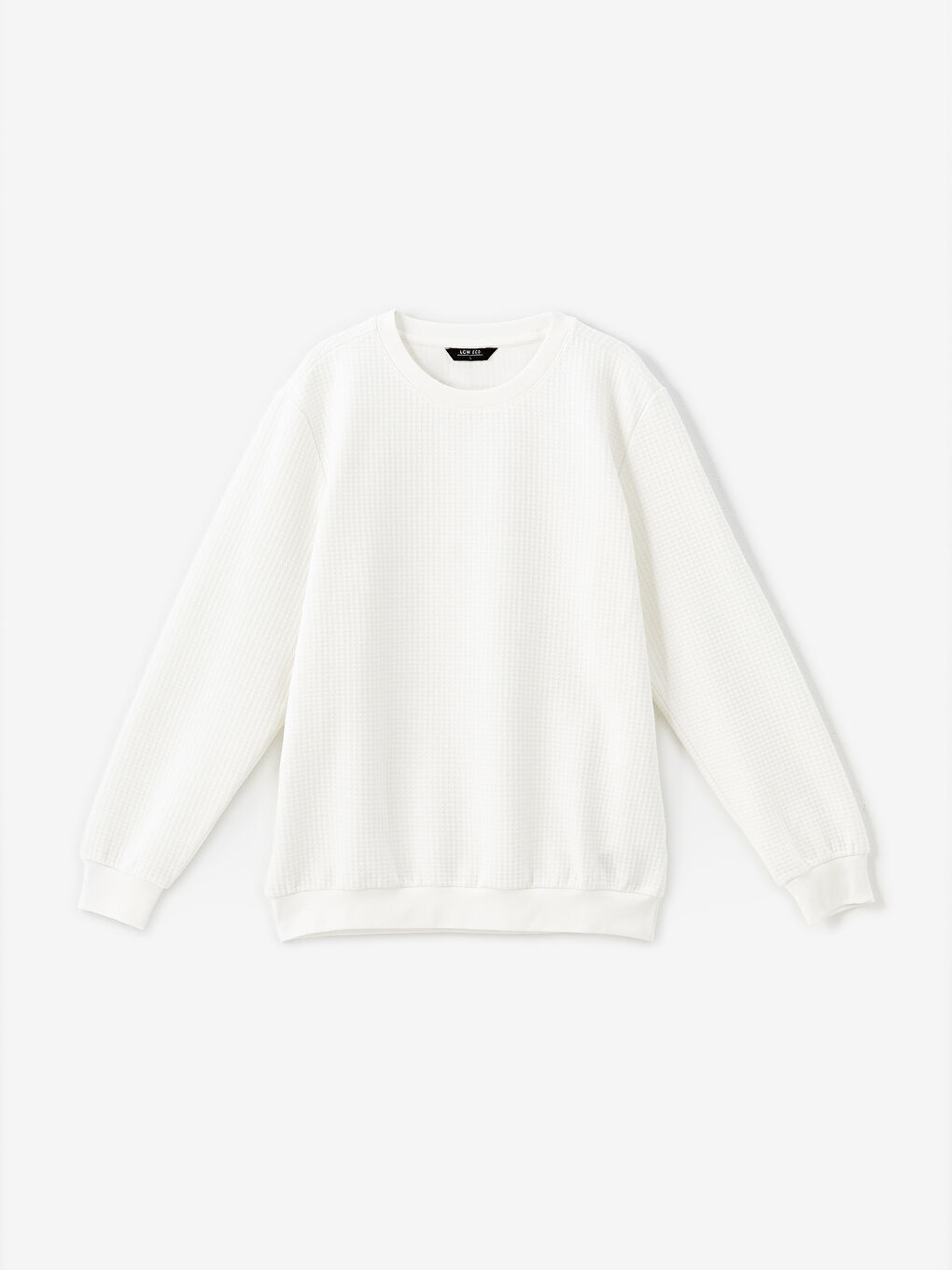 LCW ECO Ekru Bisiklet Yaka Uzun Kollu Erkek Sweatshirt - 4