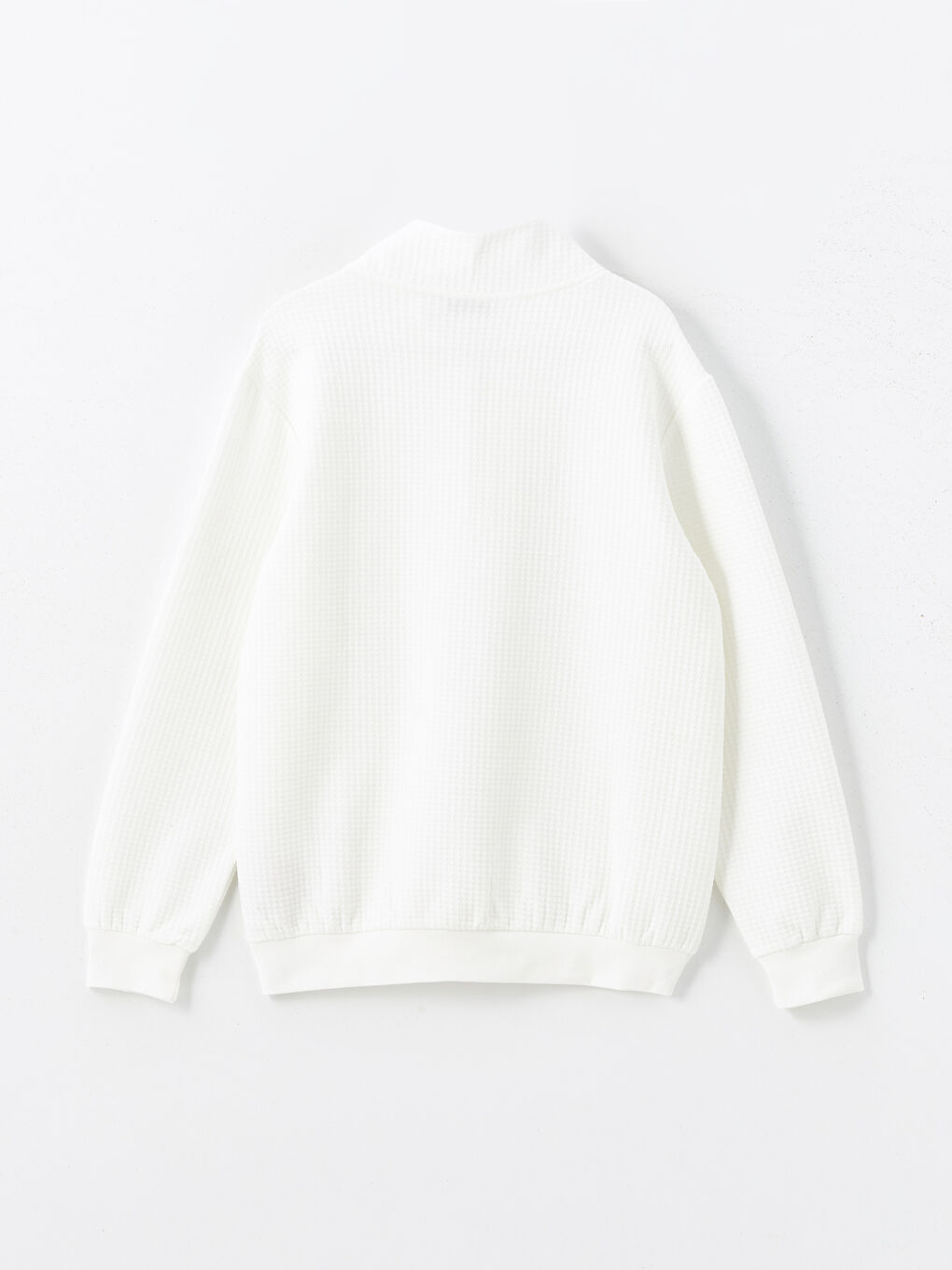 LCW ECO Ekru Dik Yaka Uzun Kollu Erkek Sweatshirt - 5