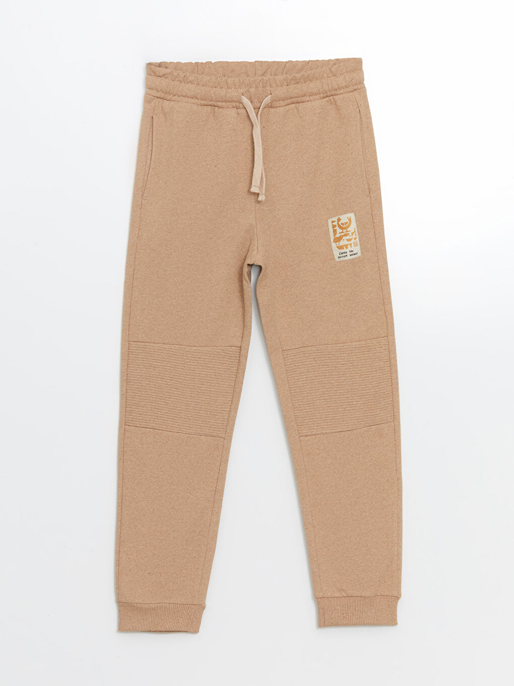 Bej Beli Lastikli Erkek Çocuk Jogger Eşofman Alt