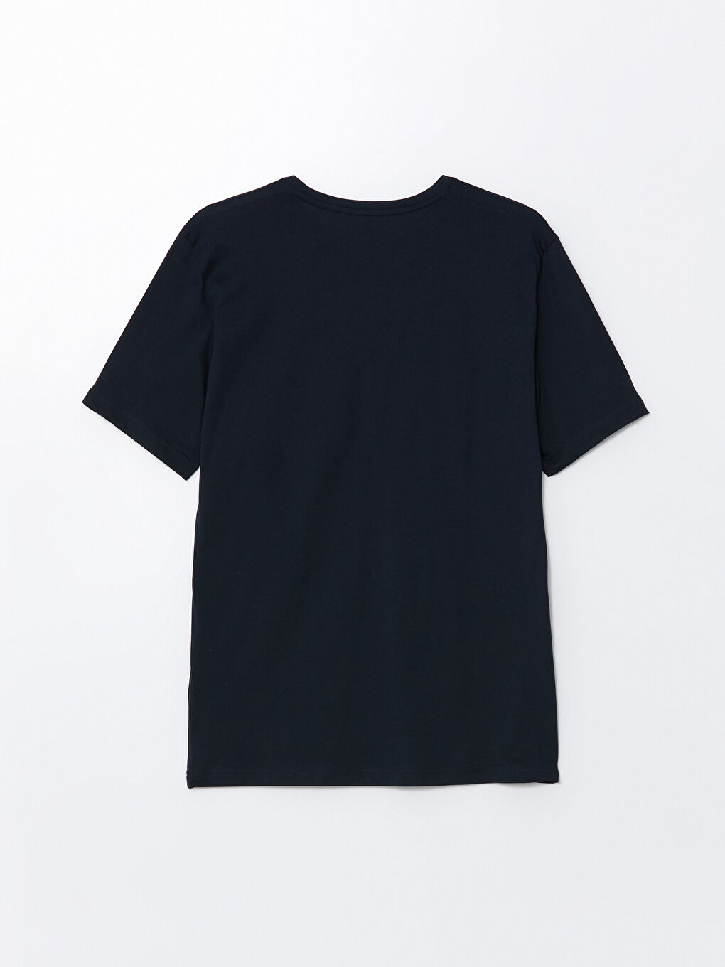 Lacivert Bisiklet Yaka Kısa Kollu Erkek Pijama Üst-1