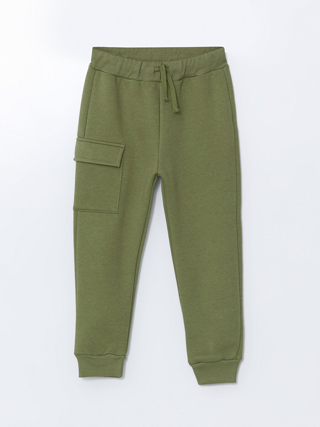 Yeşil Beli Lastikli Kalın Basic Erkek Çocuk Jogger Eşofman Altı