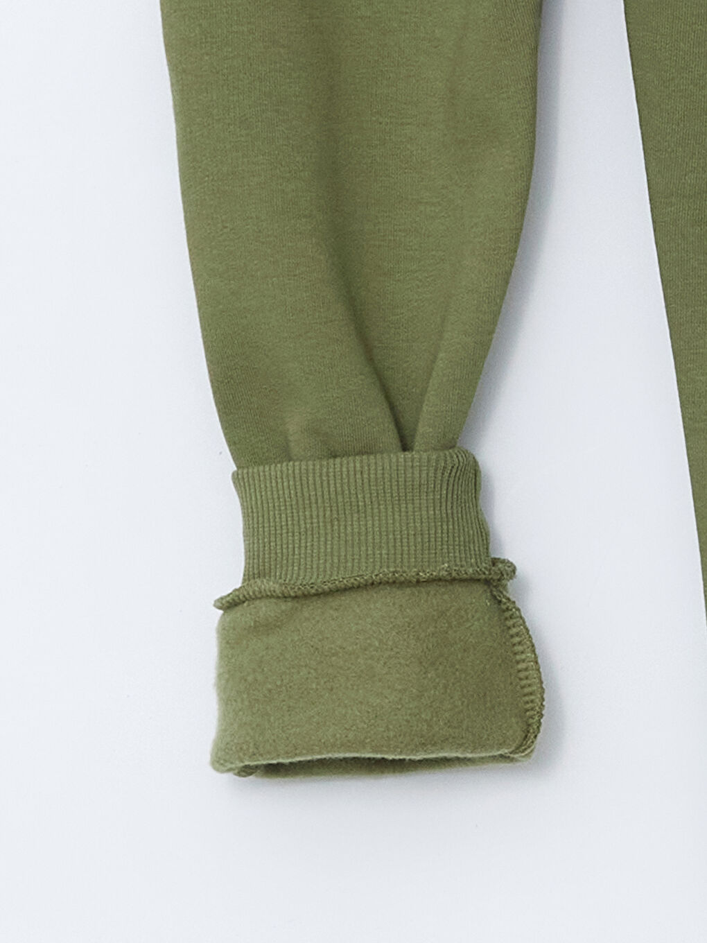 Yeşil Beli Lastikli Kalın Basic Erkek Çocuk Jogger Eşofman Altı-1