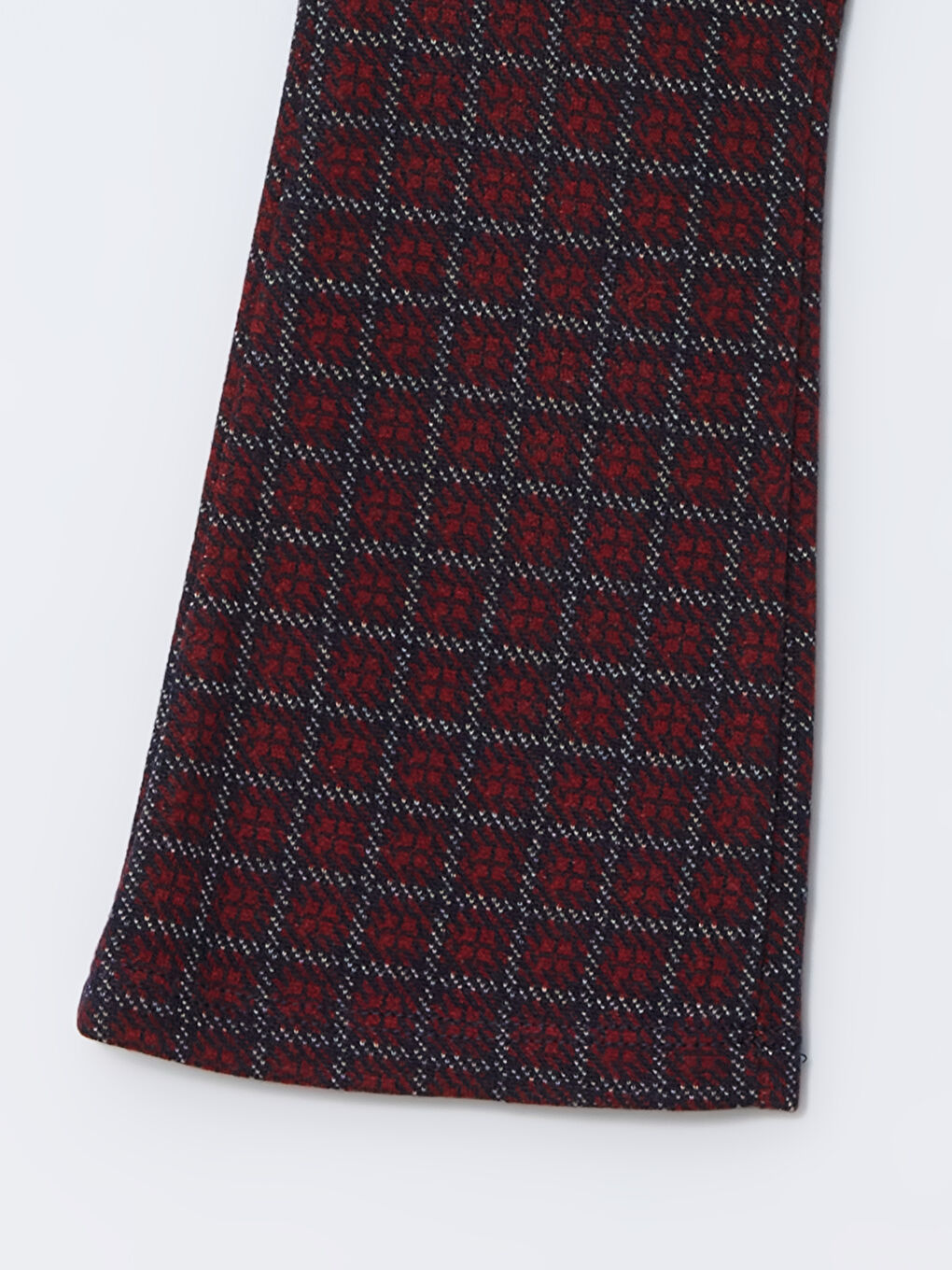 Kırmızı Beli Lastikli Ekose Kız Çocuk Tayt-2