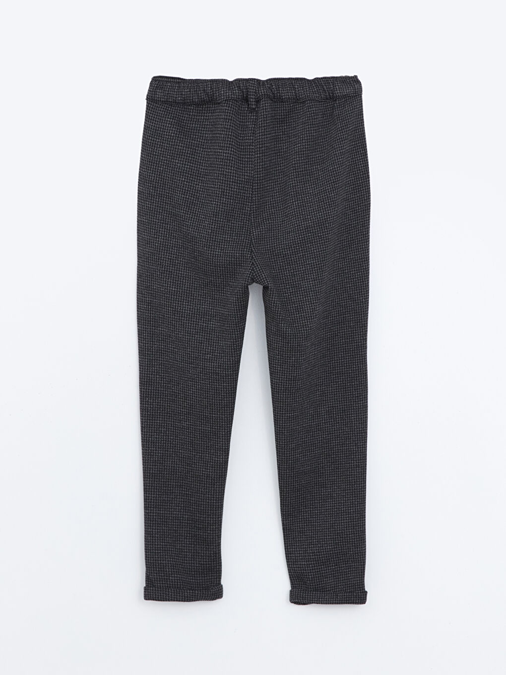 Siyah Kazayağı Desenli Erkek Çocuk Pantolon-1