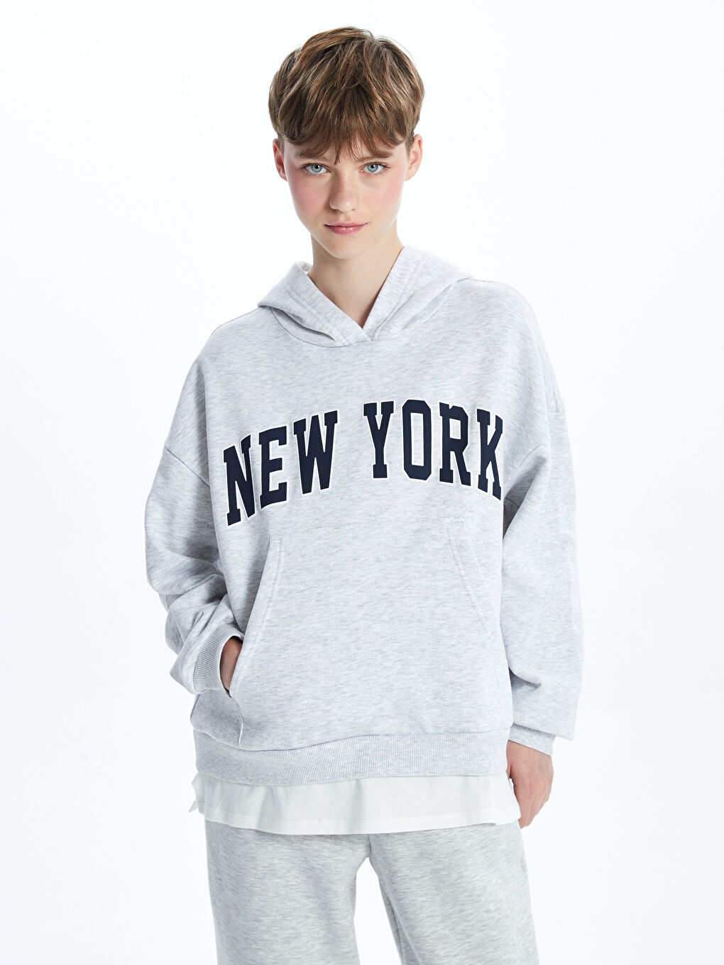 Printed Oversize Women's Thick Hoodie -W4JH76Z8-LAL