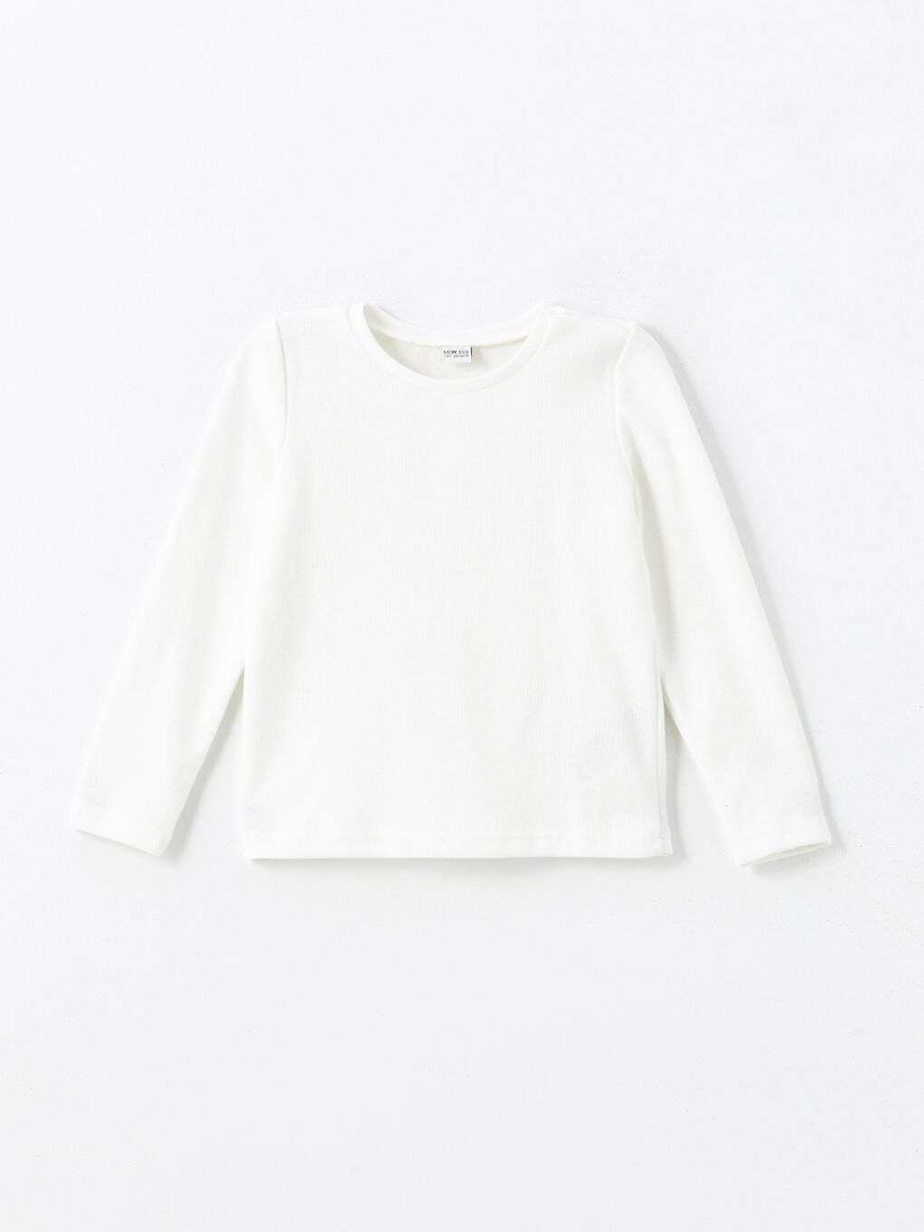 Ekru Bisiklet Yaka Kız Çocuk Sweatshirt