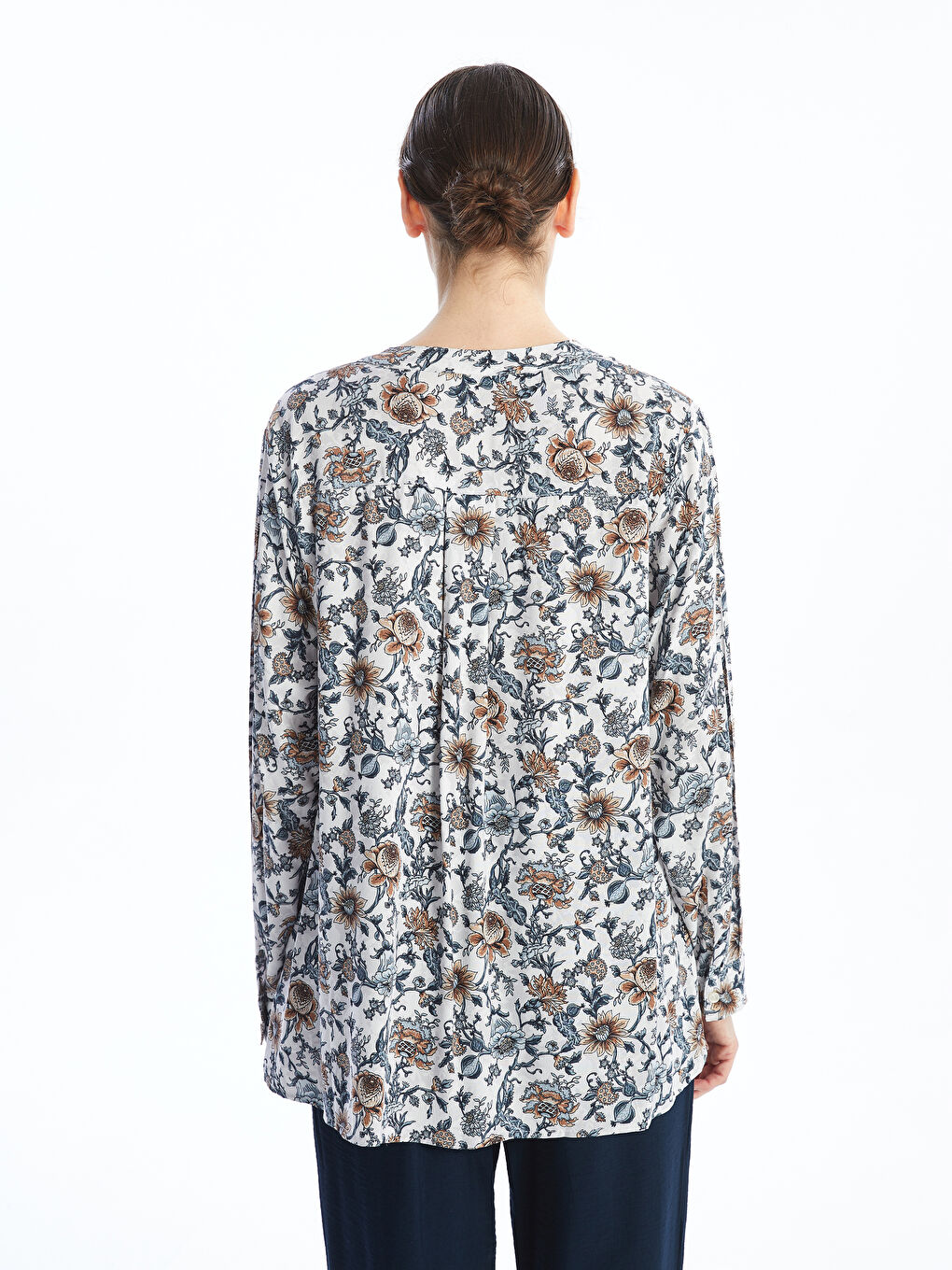 Notch Neck Floral Women's Blouse -W4JI98Z8-LRA