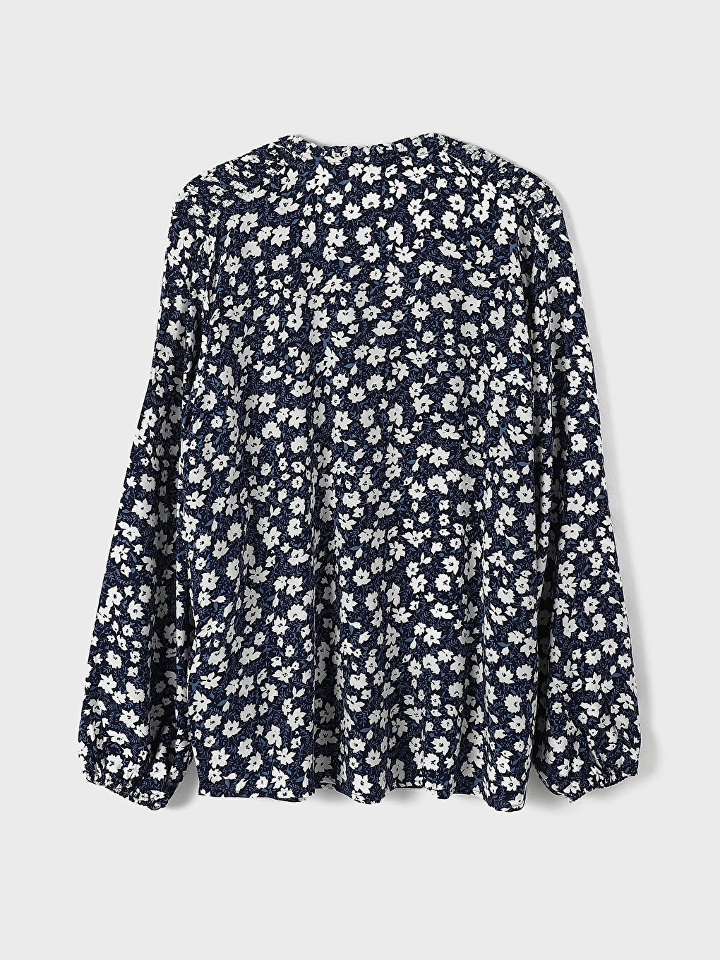 Tie Neck Patterned Women's Blouse-1