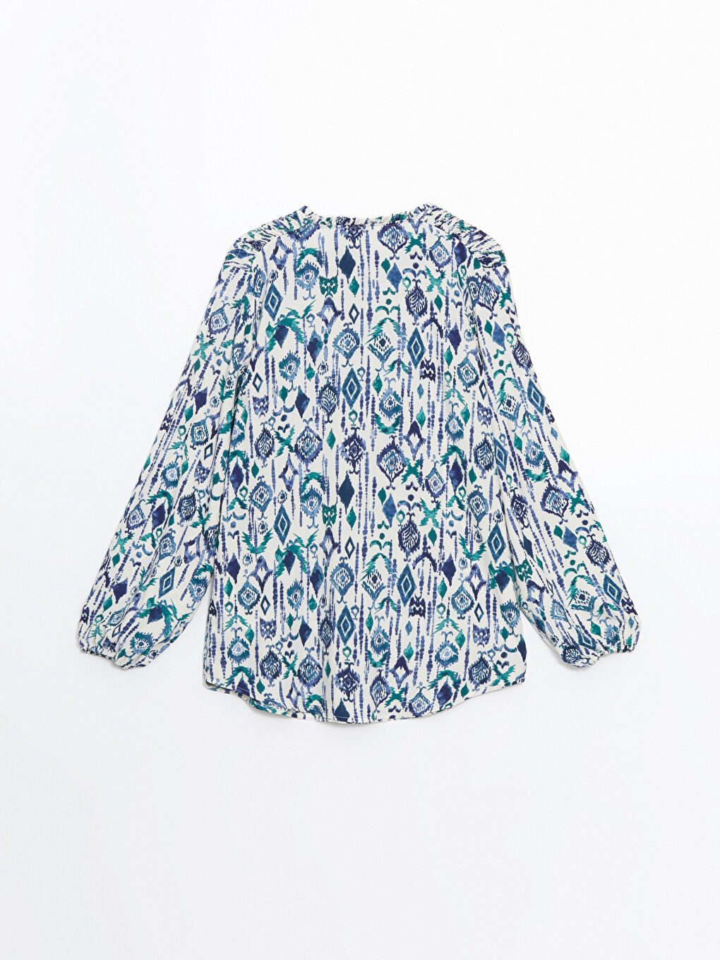 Tie Neck Patterned Women's Blouse-5