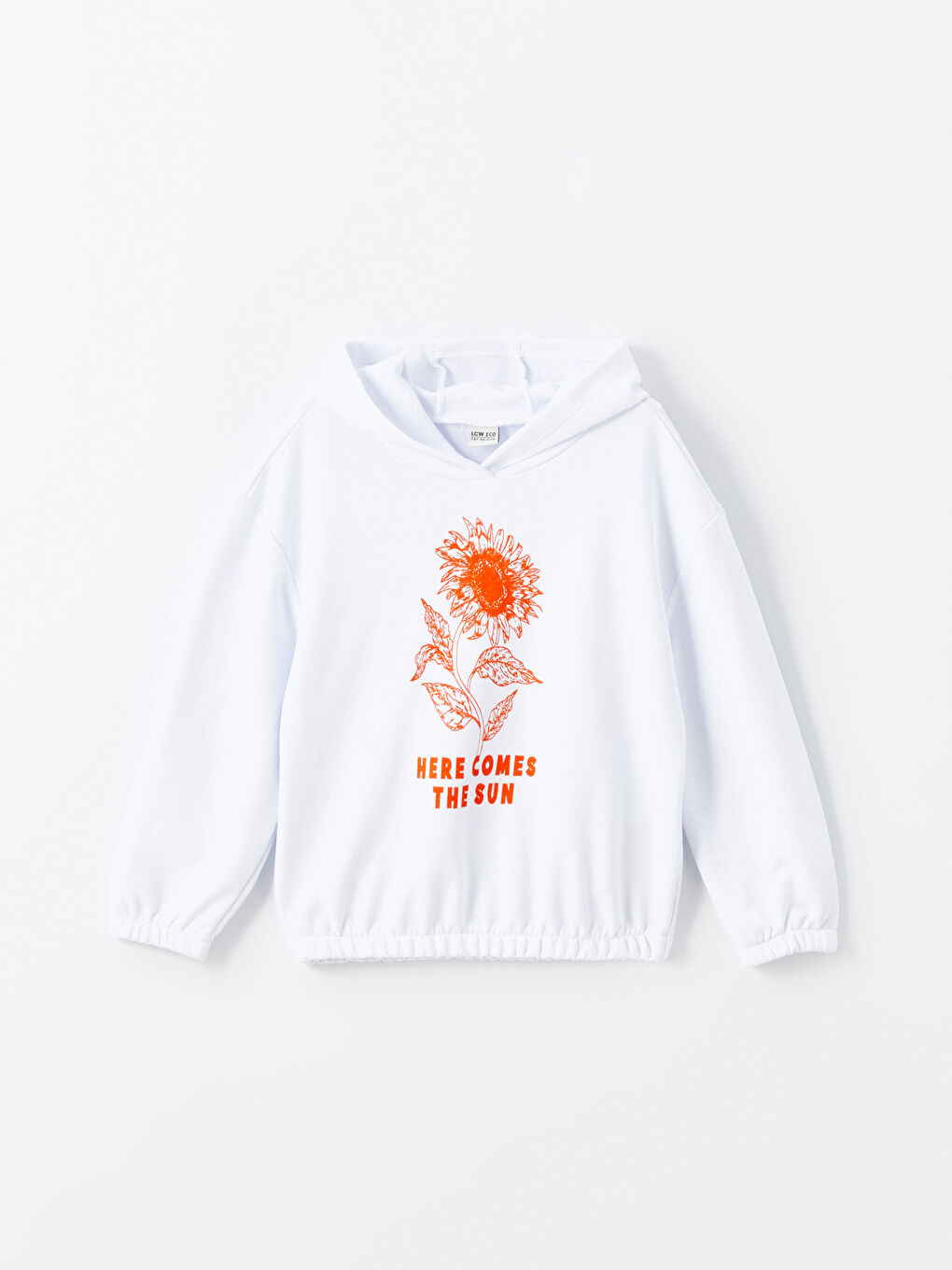 LCW ECO Buxe Beyazı Kapüşonlu Kız Çocuk Sweatshirt