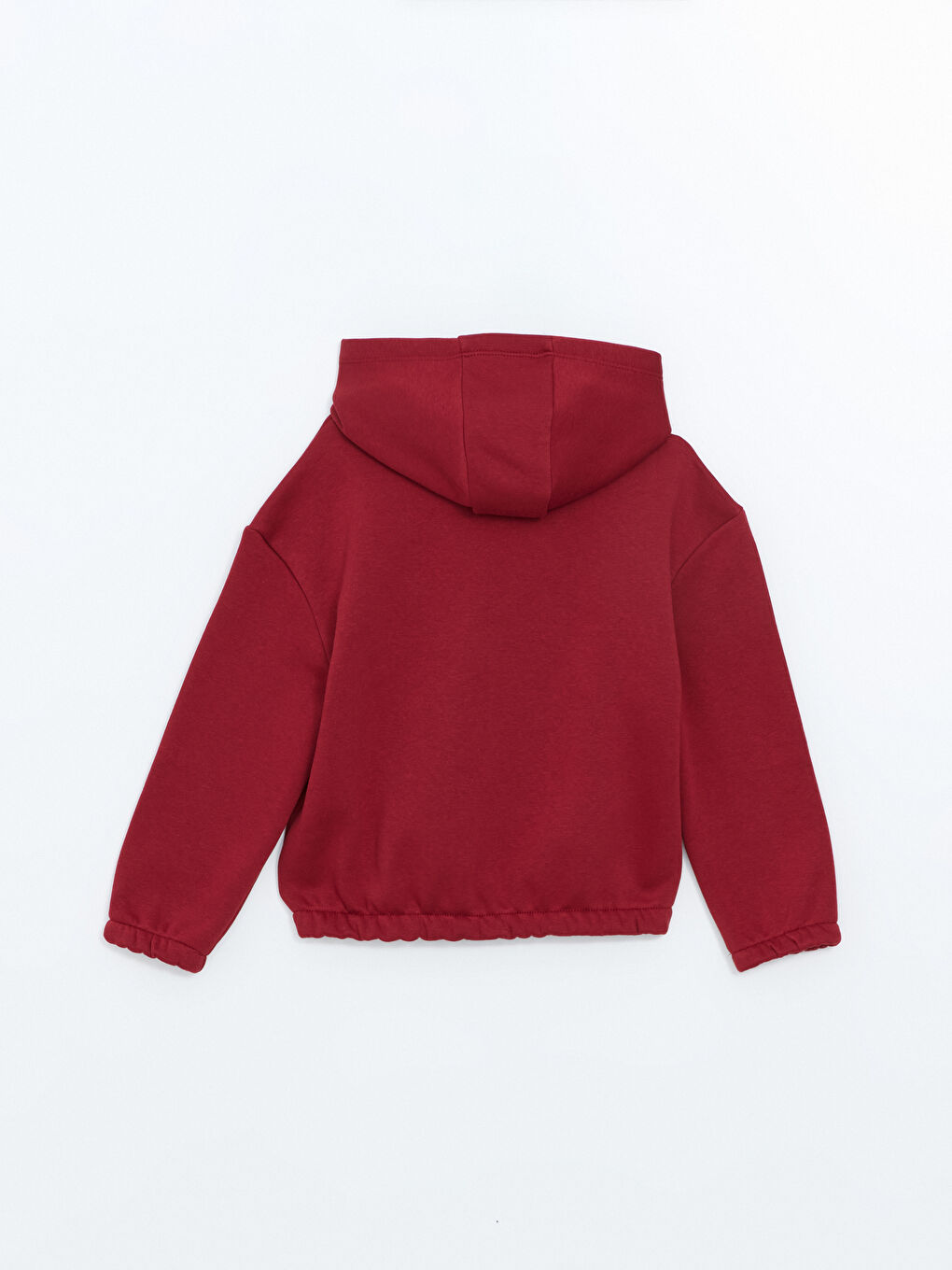 LCW ECO Bordo Kapüşonlu Kız Çocuk Kalın Sweatshirt - 2