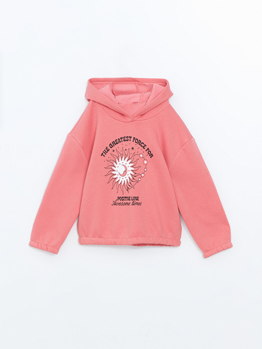 LCW ECO Koyu Pembe Kapüşonlu Kız Çocuk Kalın Sweatshirt