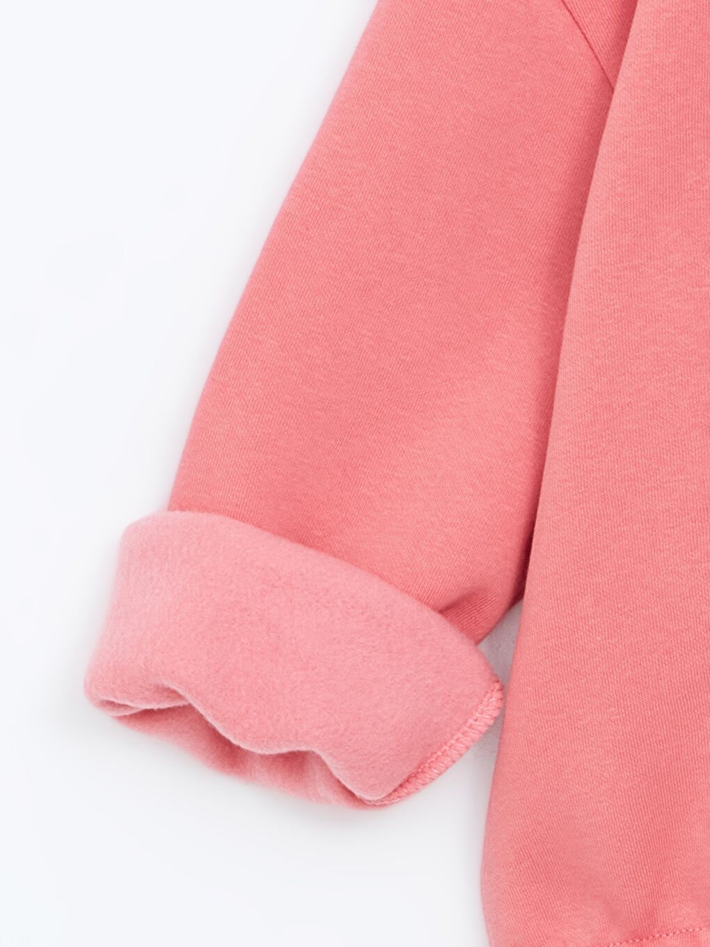 LCW ECO Koyu Pembe Kapüşonlu Kız Çocuk Kalın Sweatshirt - 1