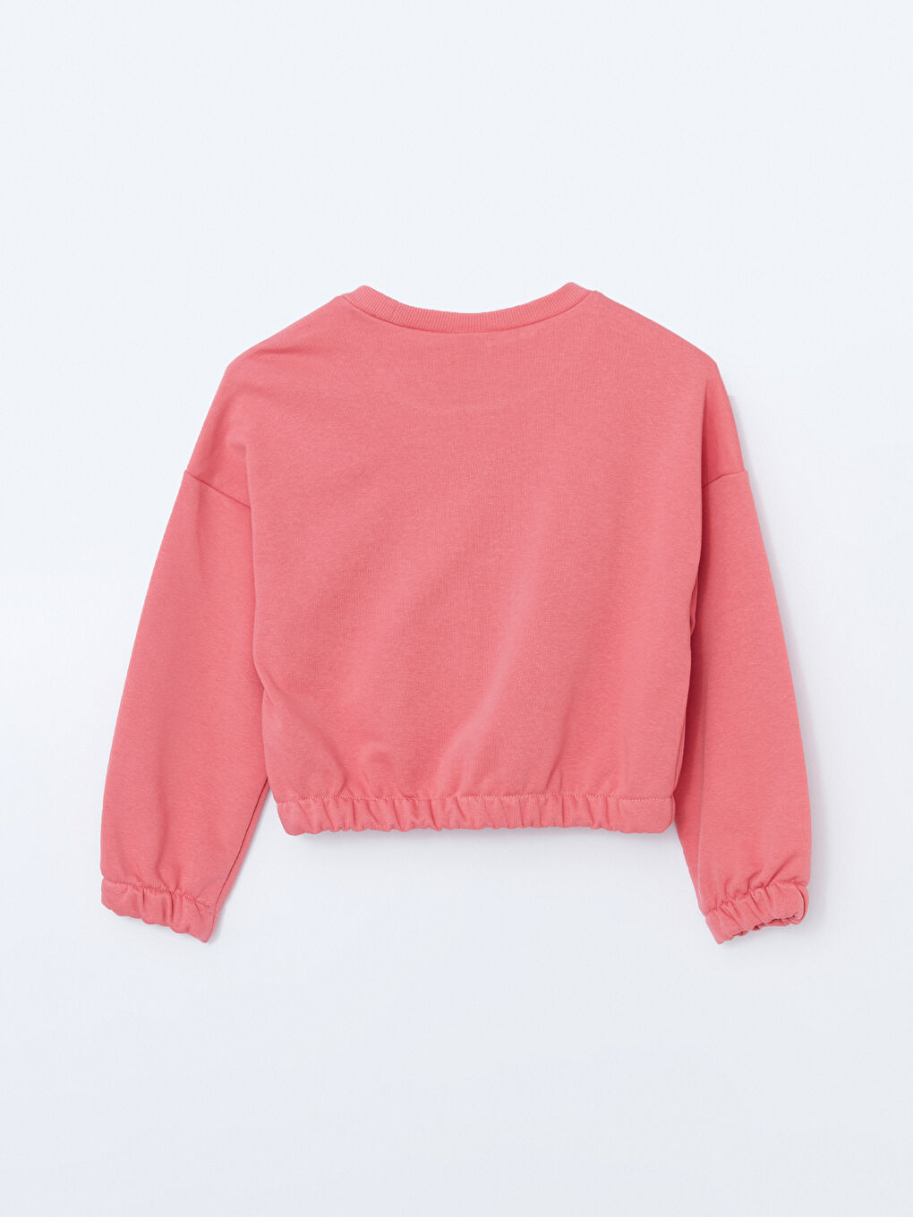 LCW ECO Koyu Pembe Bisiklet Yaka Kız Çocuk Kalın Sweatshirt - 2