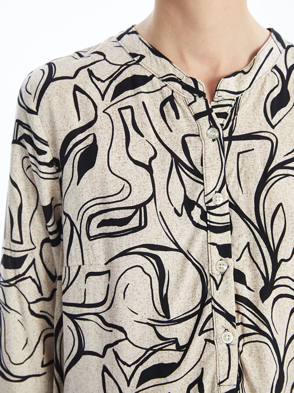Notch Neck Patterned Women's Tunic -W4JJ21Z8-SW5