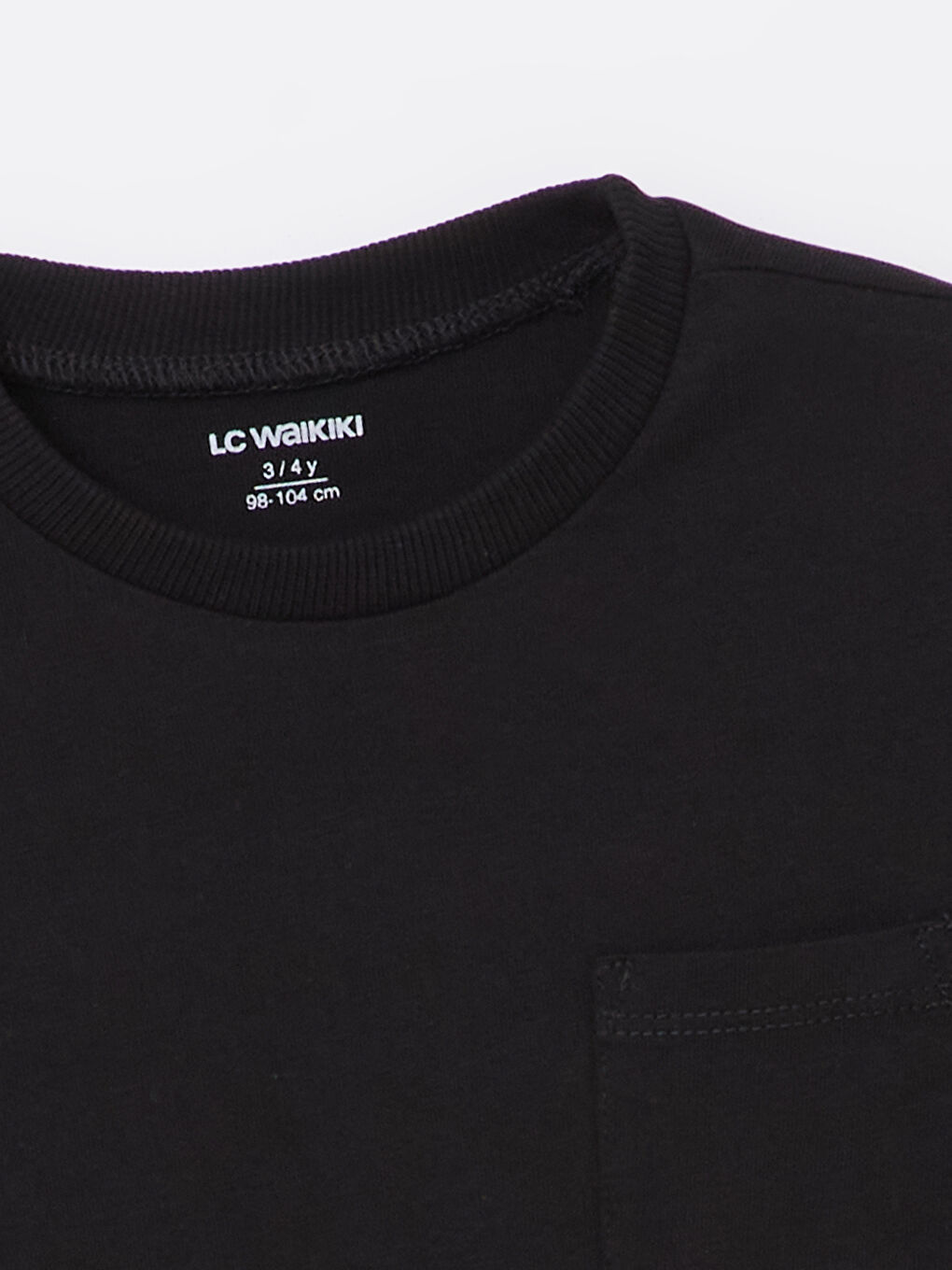 Siyah Bisiklet Yaka Uzun Kollu Basic Erkek Bebek Tişört-1