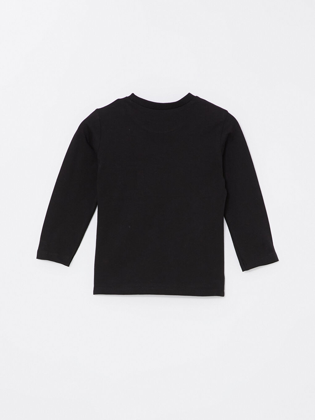 Siyah Bisiklet Yaka Uzun Kollu Basic Erkek Bebek Tişört-2