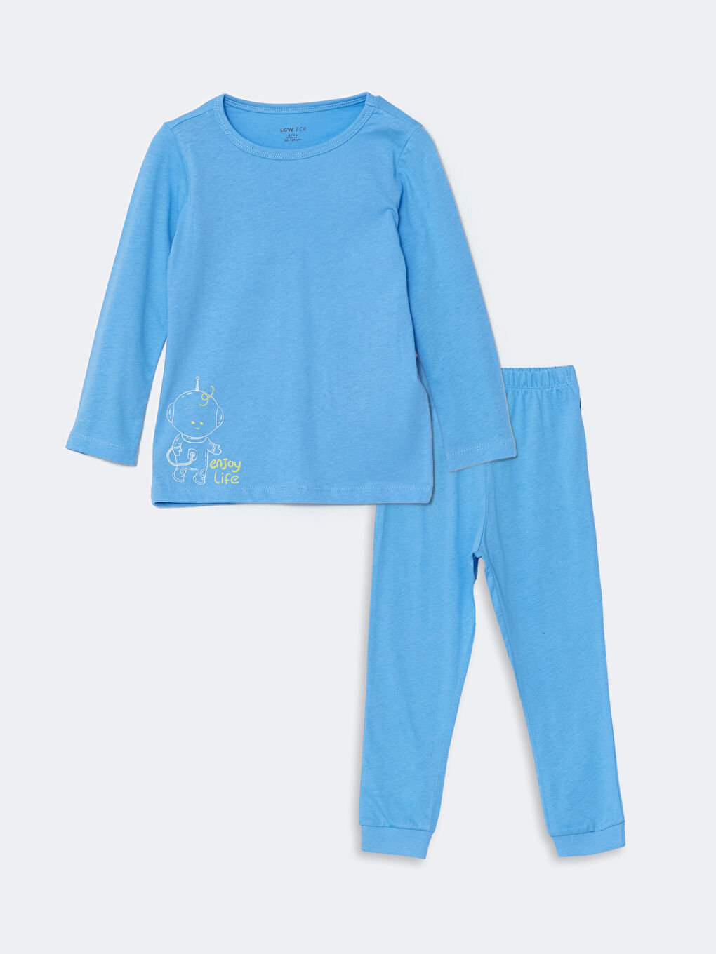 LCW ECO Crew Neck Basic Boys' Pyjama Set -W4JL31Z1-GUX