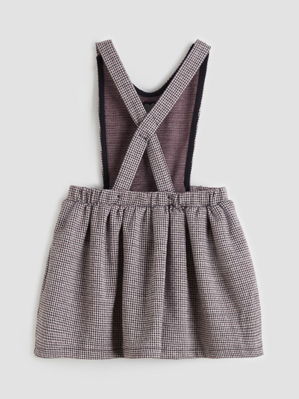 Siyah V Yaka Fiyonk Detaylı Kız Çocuk Salopet Elbise-1