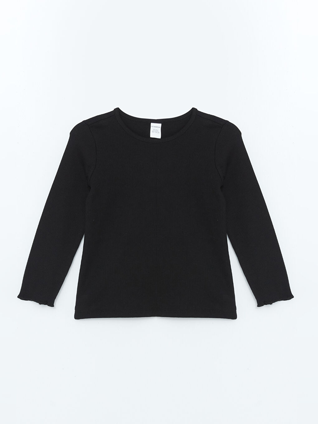 Siyah Bisiklet Yaka Basic Kız Çocuk Tişört