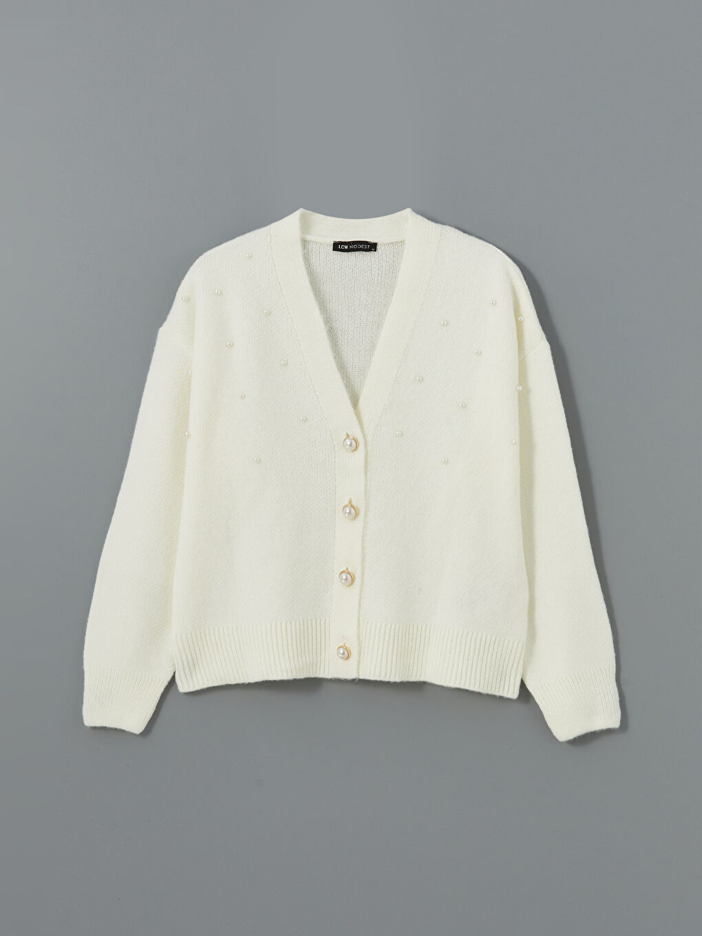 Cardigan Pour Femmes En Tricot Orné De Strass À Encolure En V-4