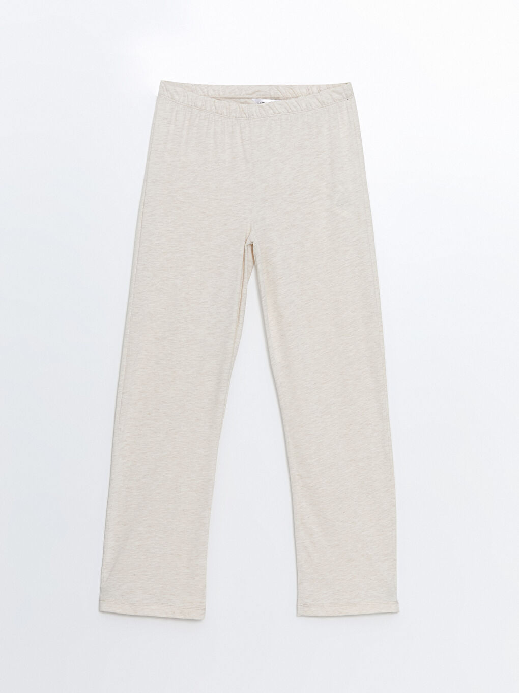 Bej Beli Lastikli Kadın Pijama Altı