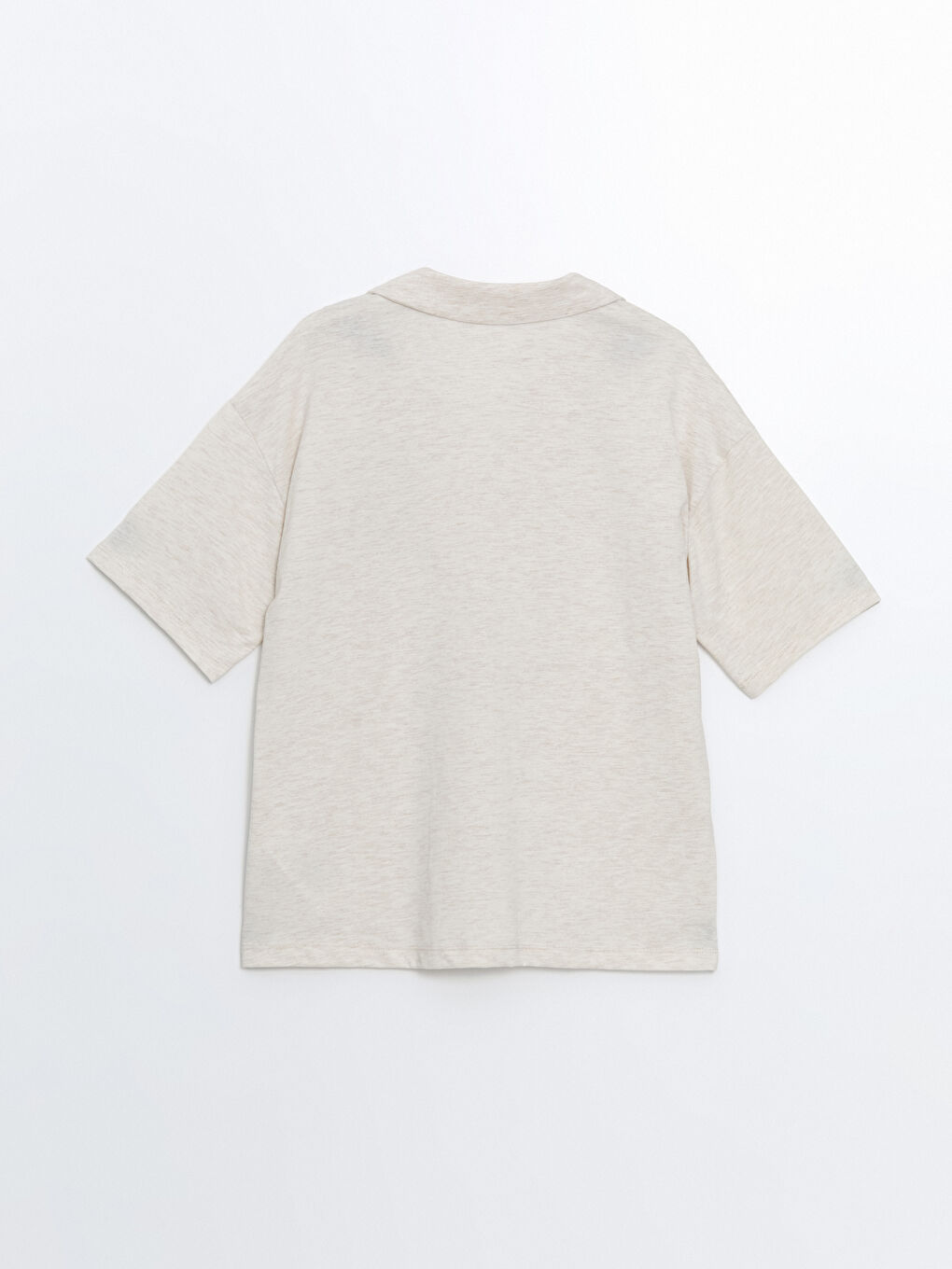 Bej Gömlek Yaka Ayı Teddy Baskılı Kadın Pijama Üstü-1