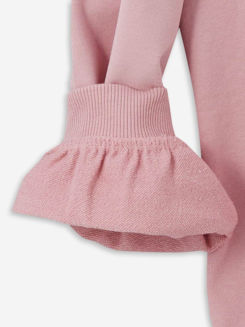 Pembe Bisiklet Yaka Kız Çocuk Sweatshirt-1