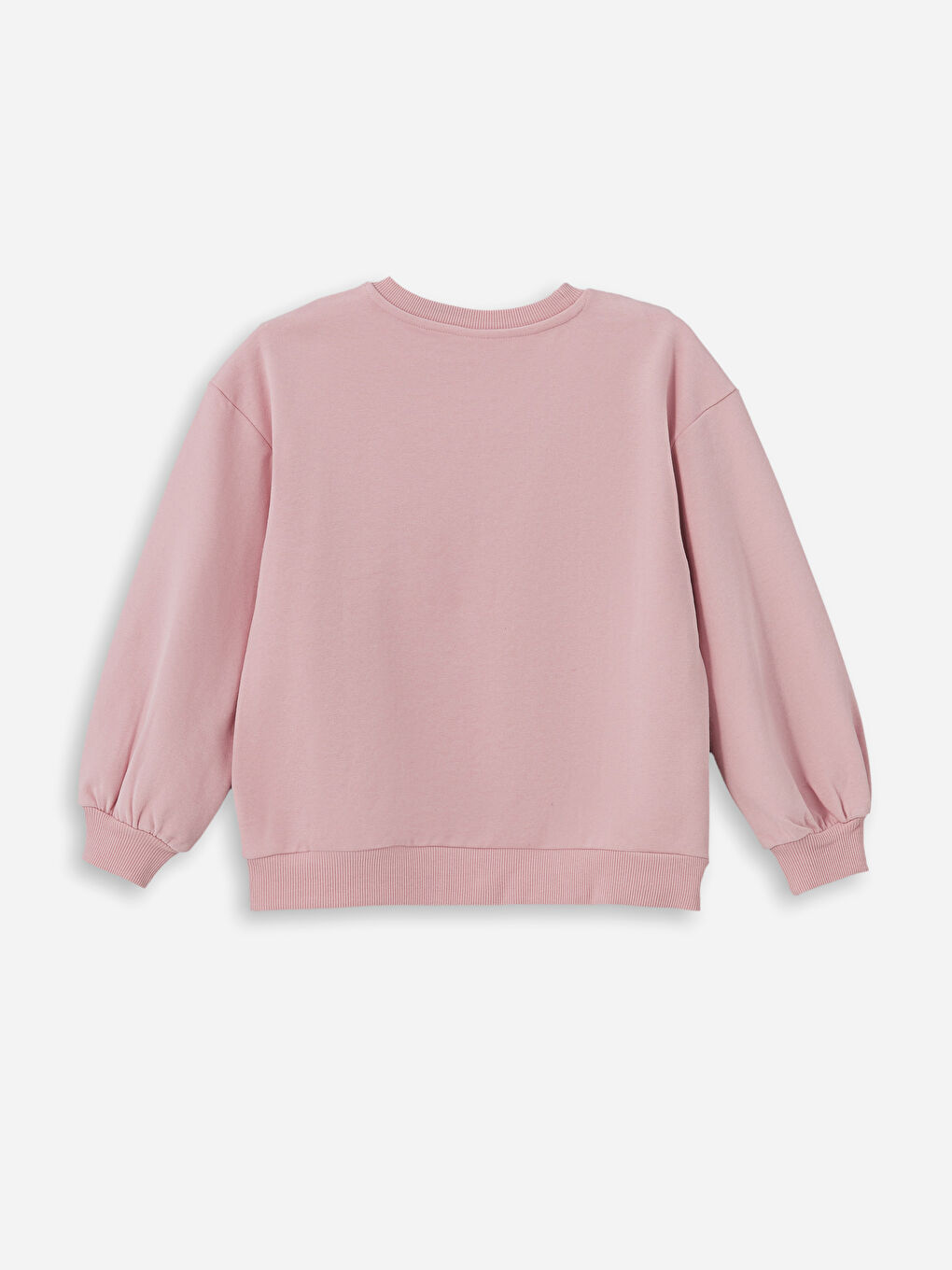 Pembe Bisiklet Yaka Kız Çocuk Sweatshirt-2