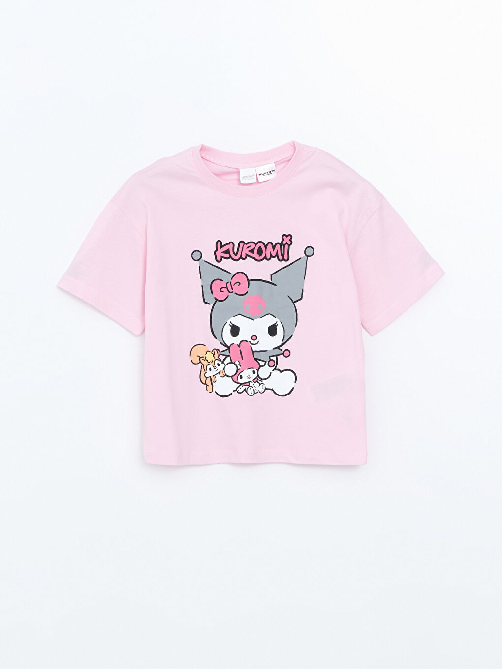 LCW Kids Pembe Leylak Bisiklet Yaka Kuromi Baskılı Kız Çocuk Pijama Takımı - 1