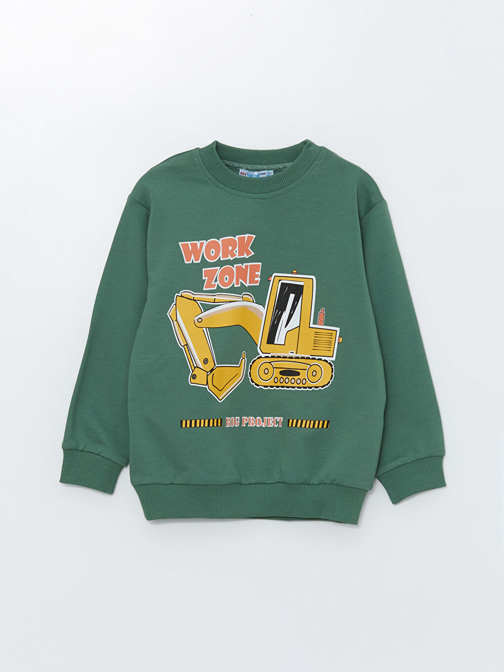 Haki Bisiklet Yaka Baskılı Erkek Bebek Eşofman Takım-1