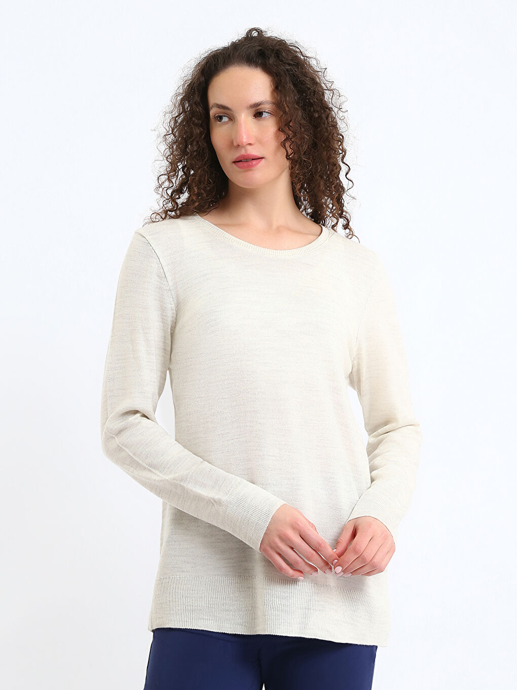 Crew Neck Women's Knitwear Sweater