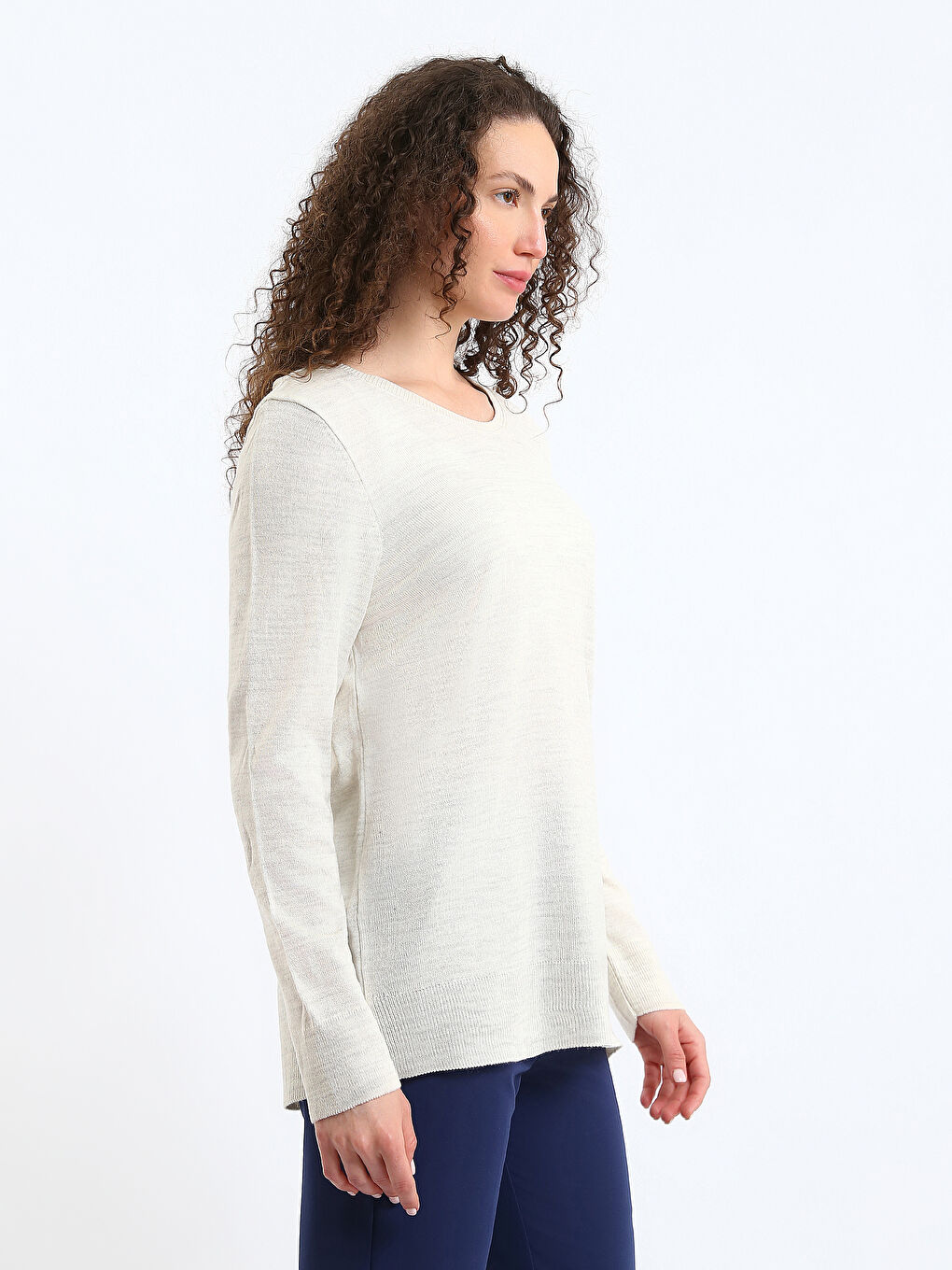 Crew Neck Women's Knitwear Sweater-3