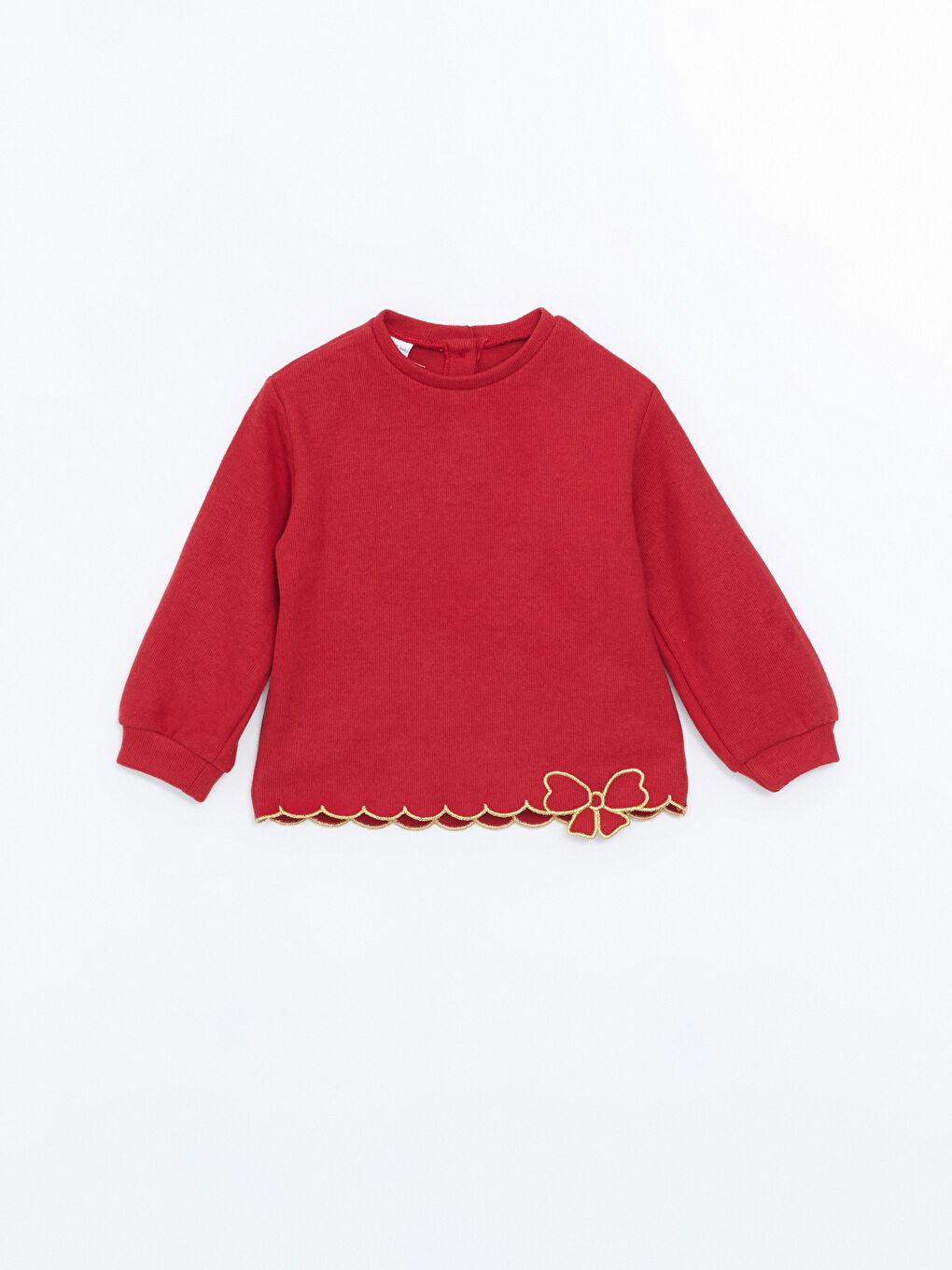 LCW Kids Kırmızı Bisiklet Yaka Kız Çocuk Sweatshirt ve Tayt Pantolon 2'li Takım - 1