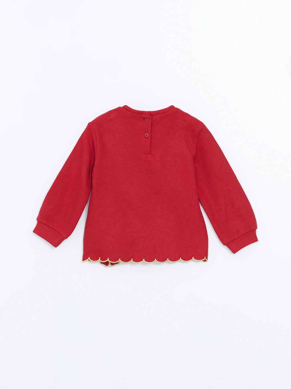 LCW Kids Kırmızı Bisiklet Yaka Kız Çocuk Sweatshirt ve Tayt Pantolon 2'li Takım - 3