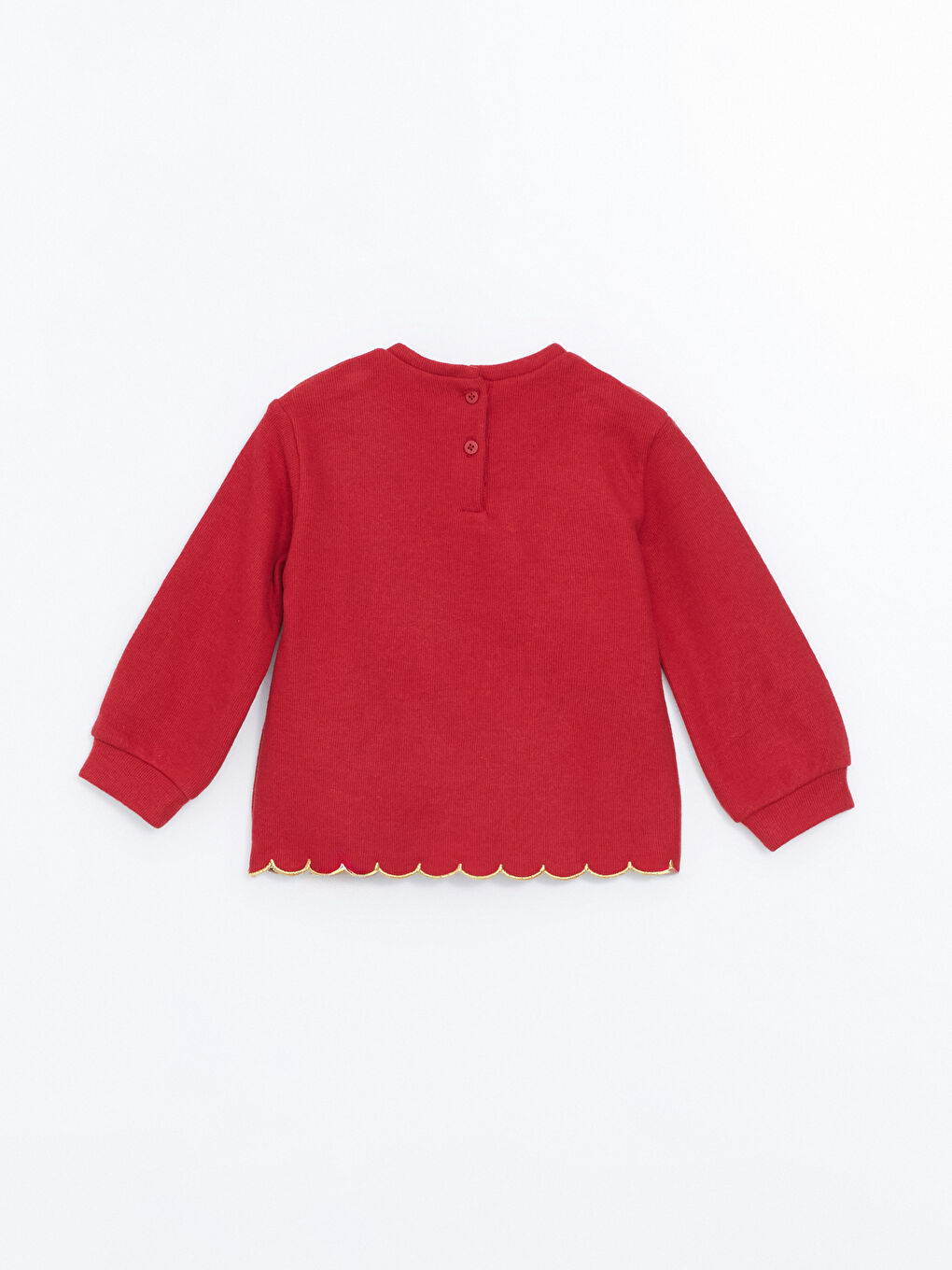 LCW Kids Kırmızı Yılbaşı Temalı Kız Çocuk Sweatshirt ve Tayt Pantolon 2'li Takım - 3