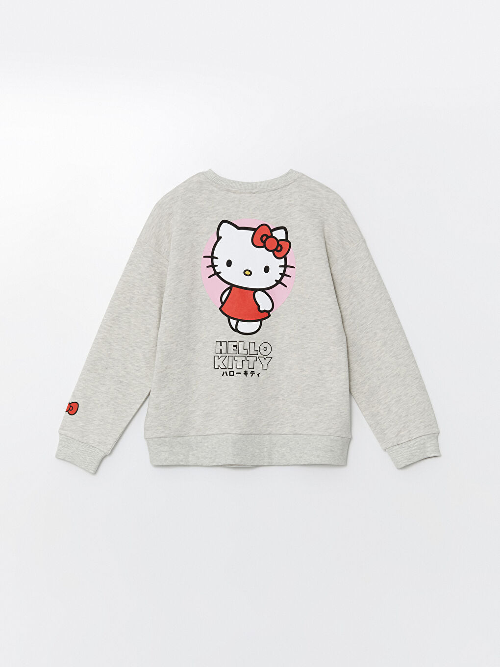 LCW Kids Gri Melanj Bisiklet Yaka Hello Kitty Baskılı Kız Çocuk Sweatshirt - 3