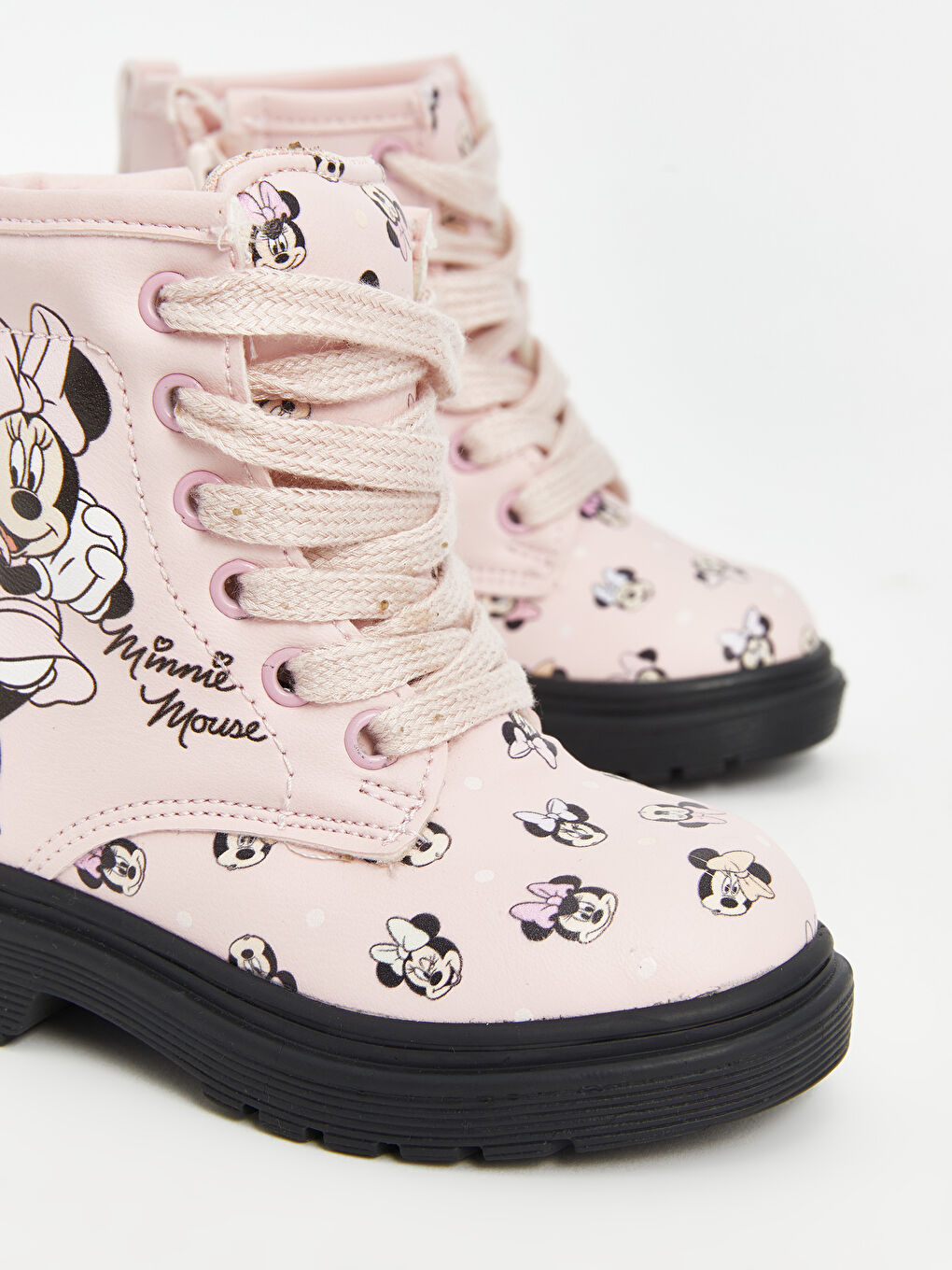 Leather Look Minnie Mouse Printed Baby Girls' Boot-2